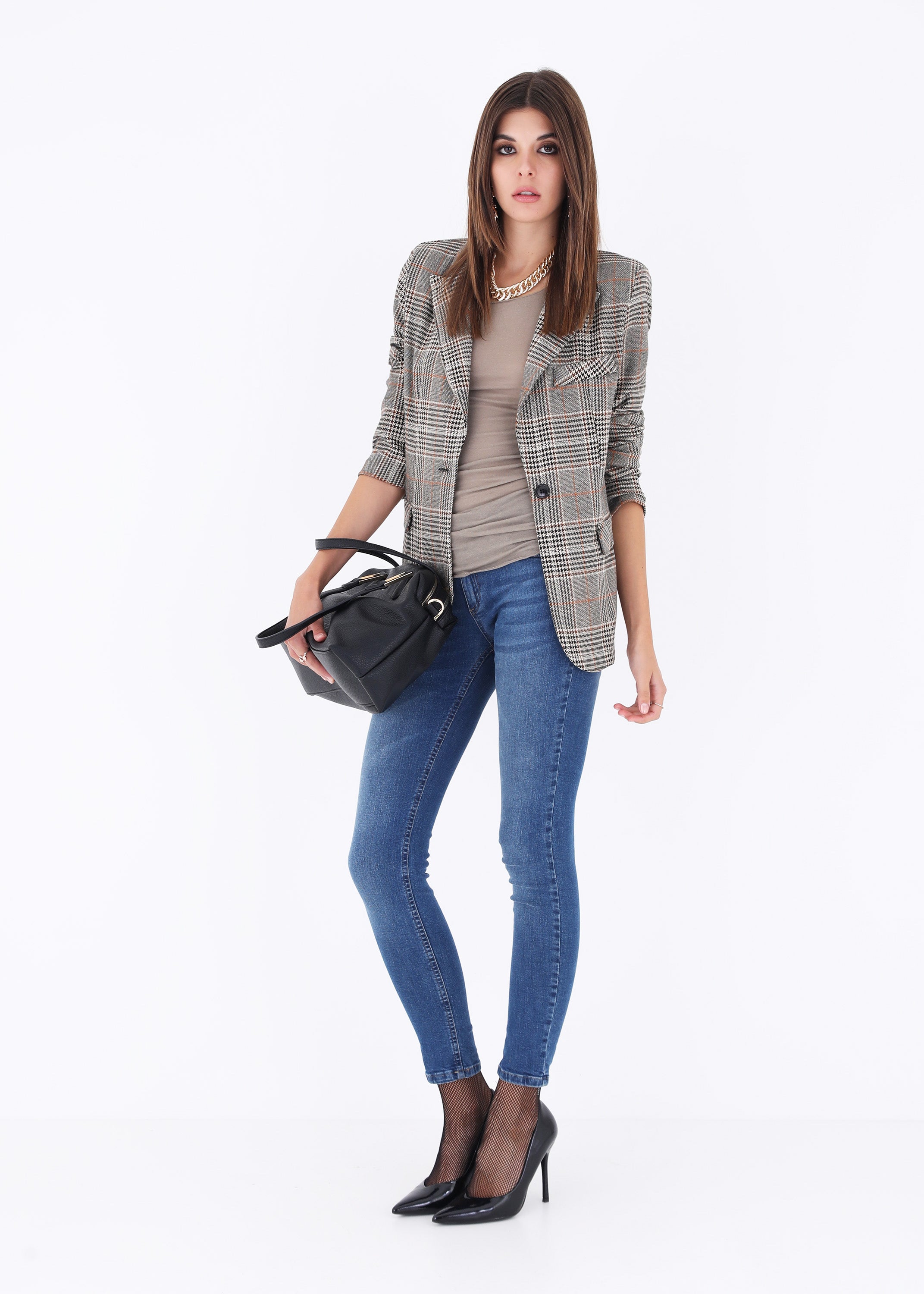 Blazer ad un petto in Principe di Galles - FW23