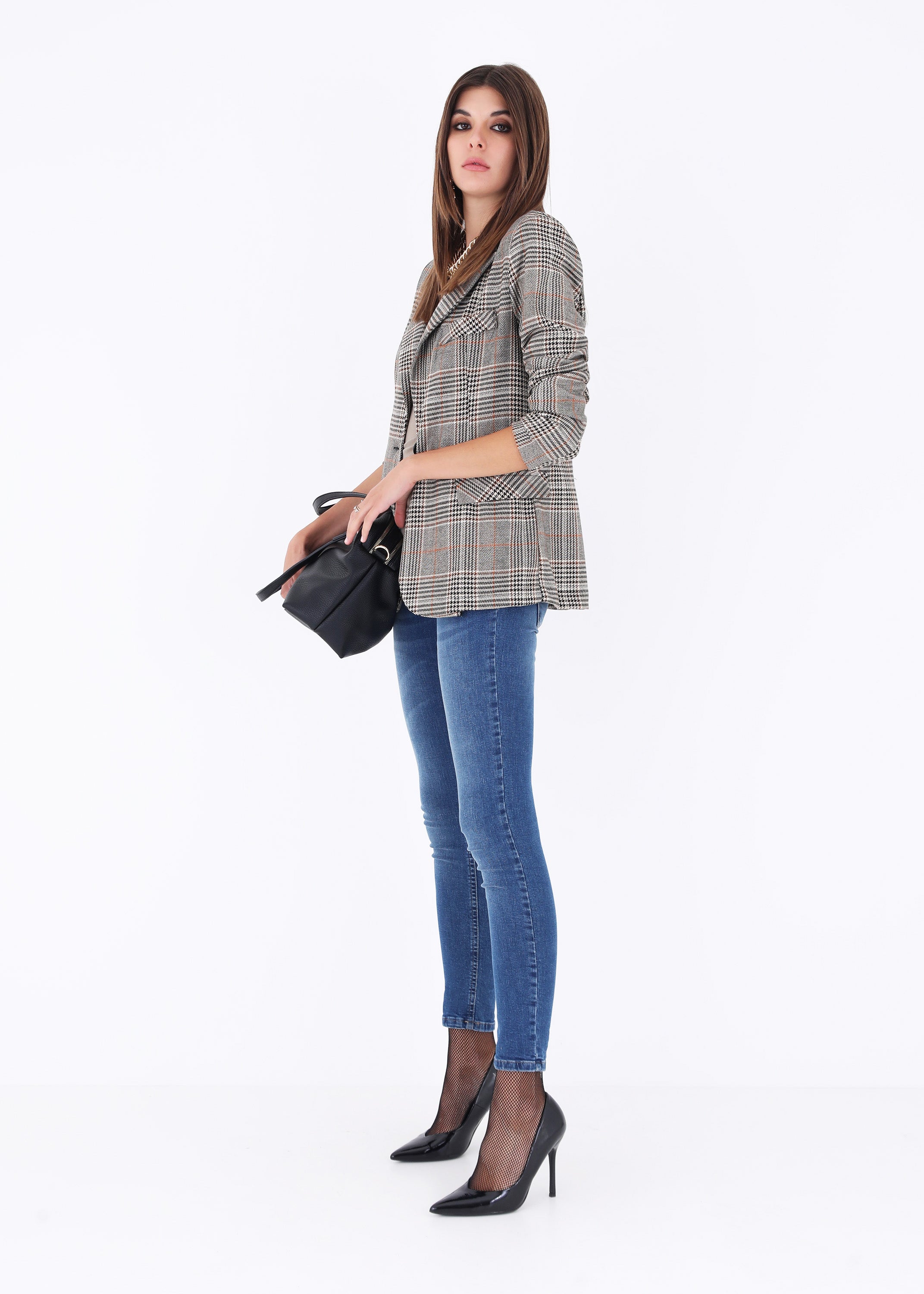 Blazer ad un petto in Principe di Galles - FW23