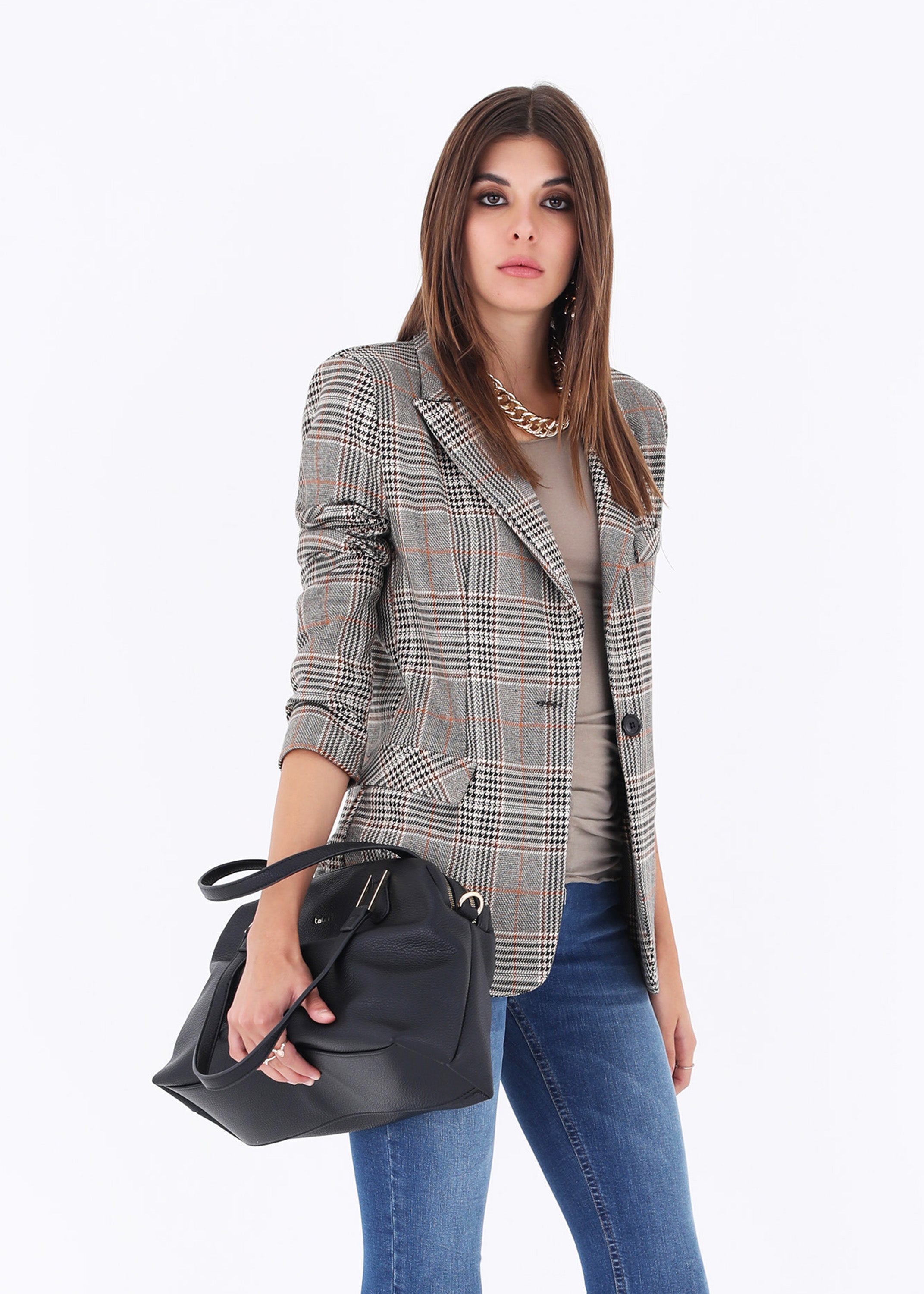 Blazer ad un petto in Principe di Galles - FW23