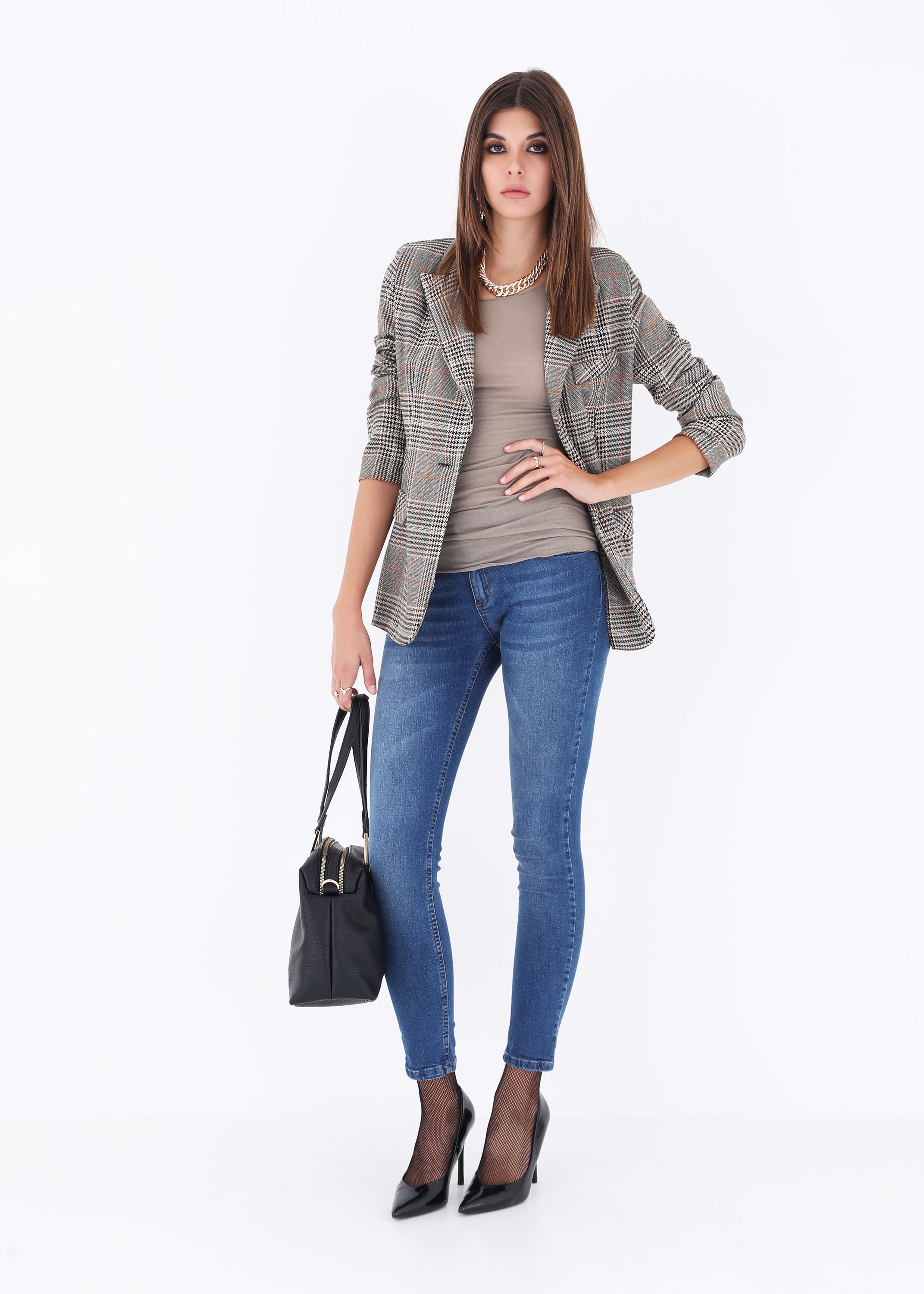 Blazer ad un petto in Principe di Galles - FW23