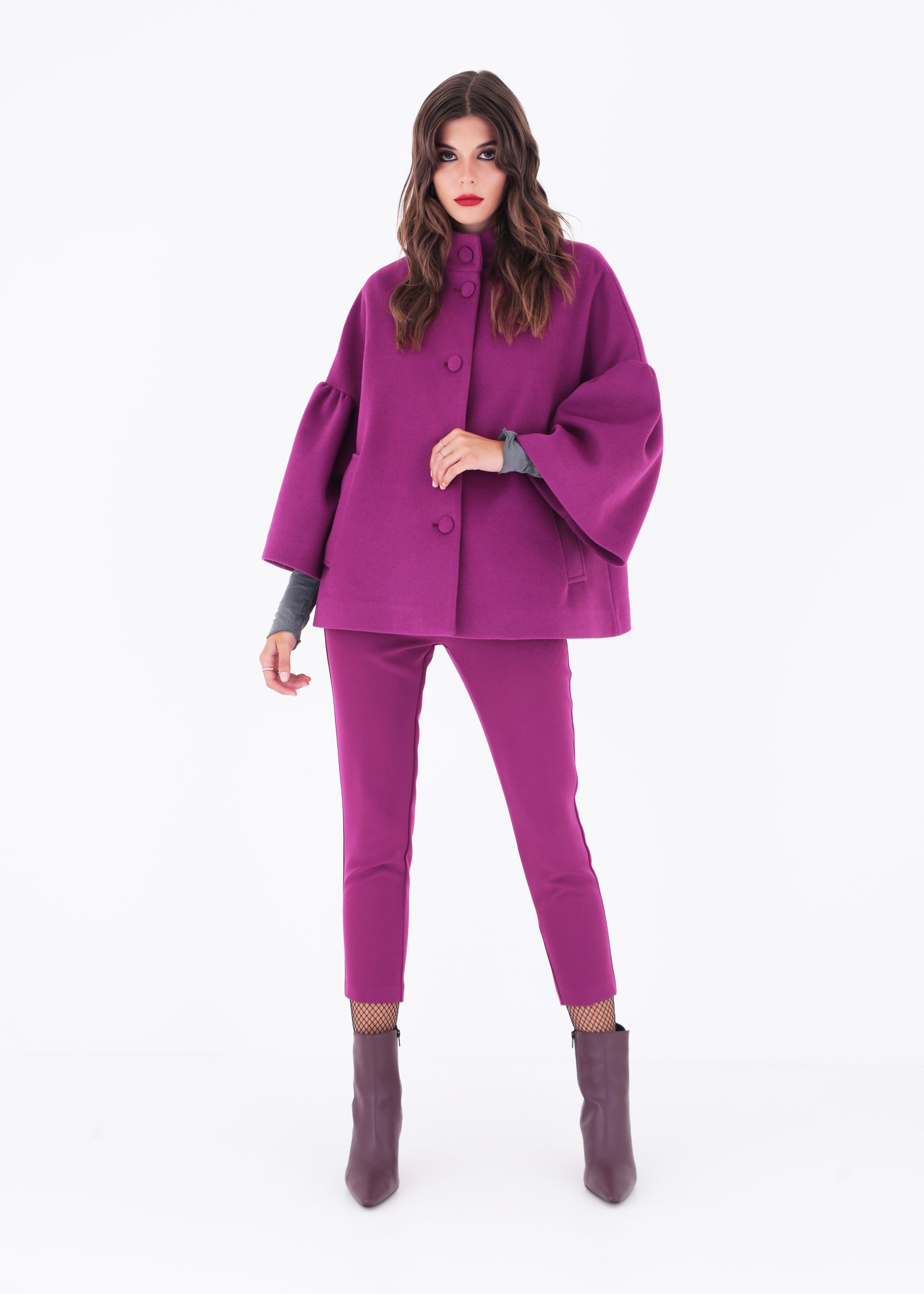 Cappa con bottoni in panno - FW23