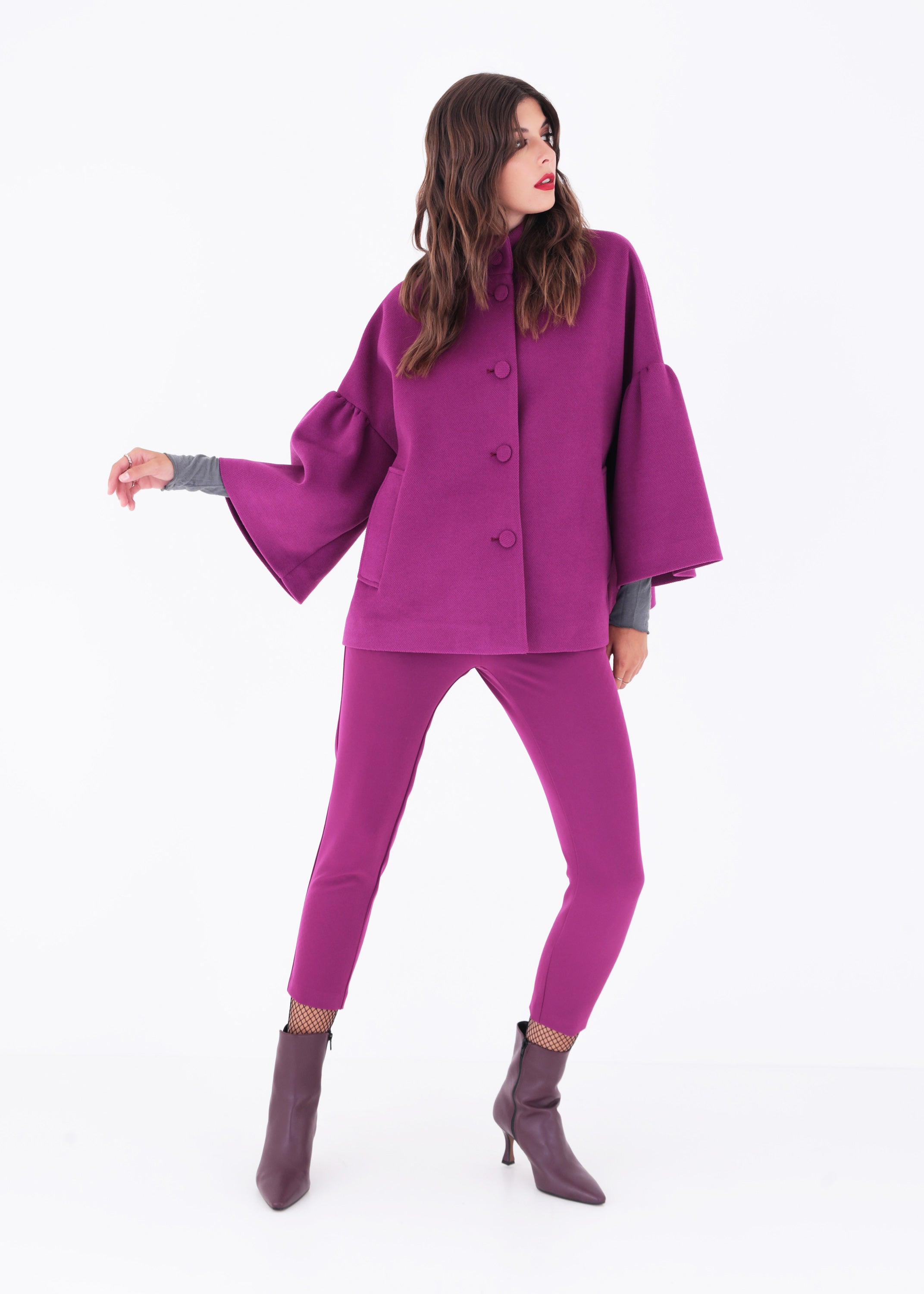 Cappa con bottoni in panno - FW23