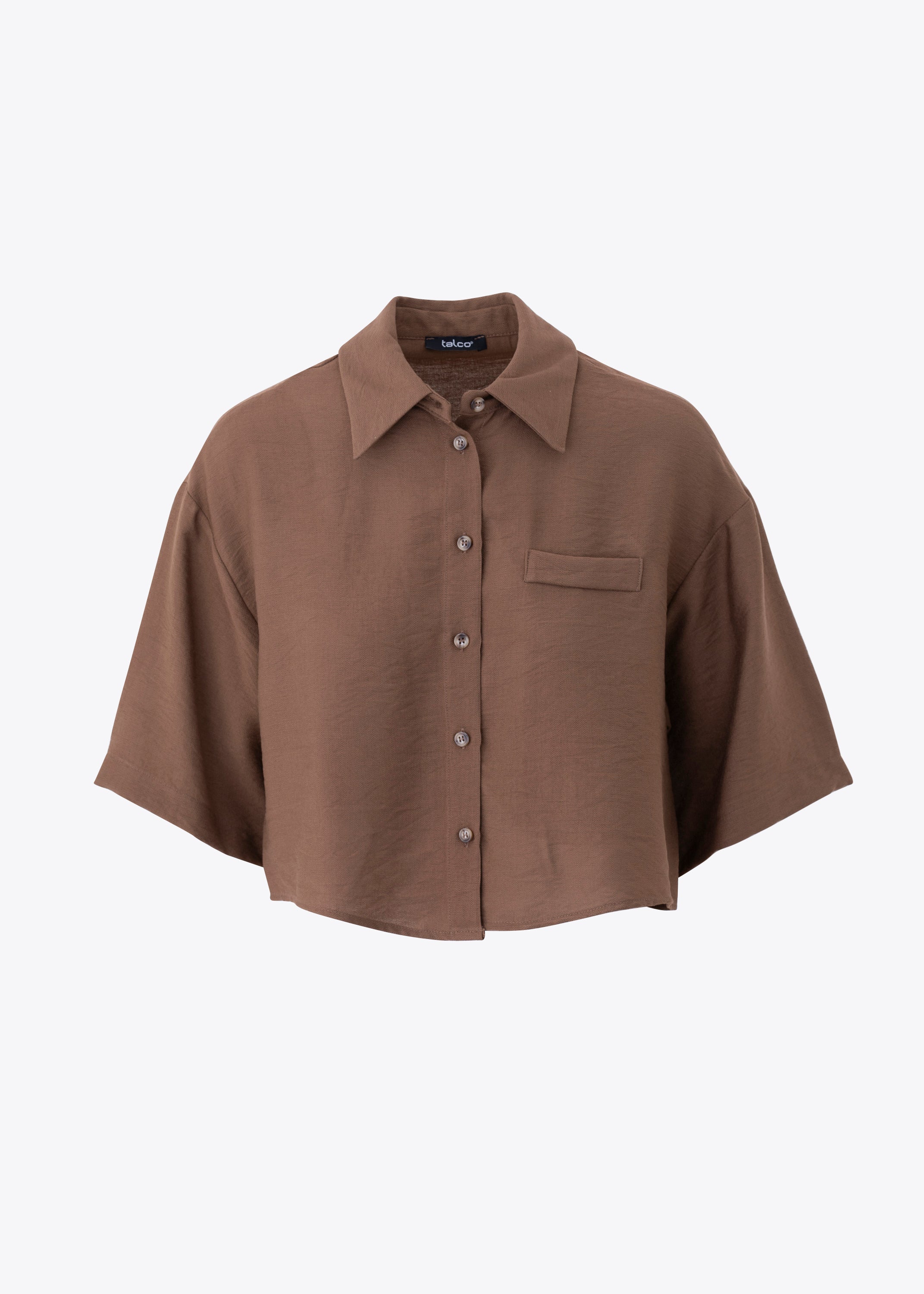 Camicia crop in viscosa effetto mosso - PE25