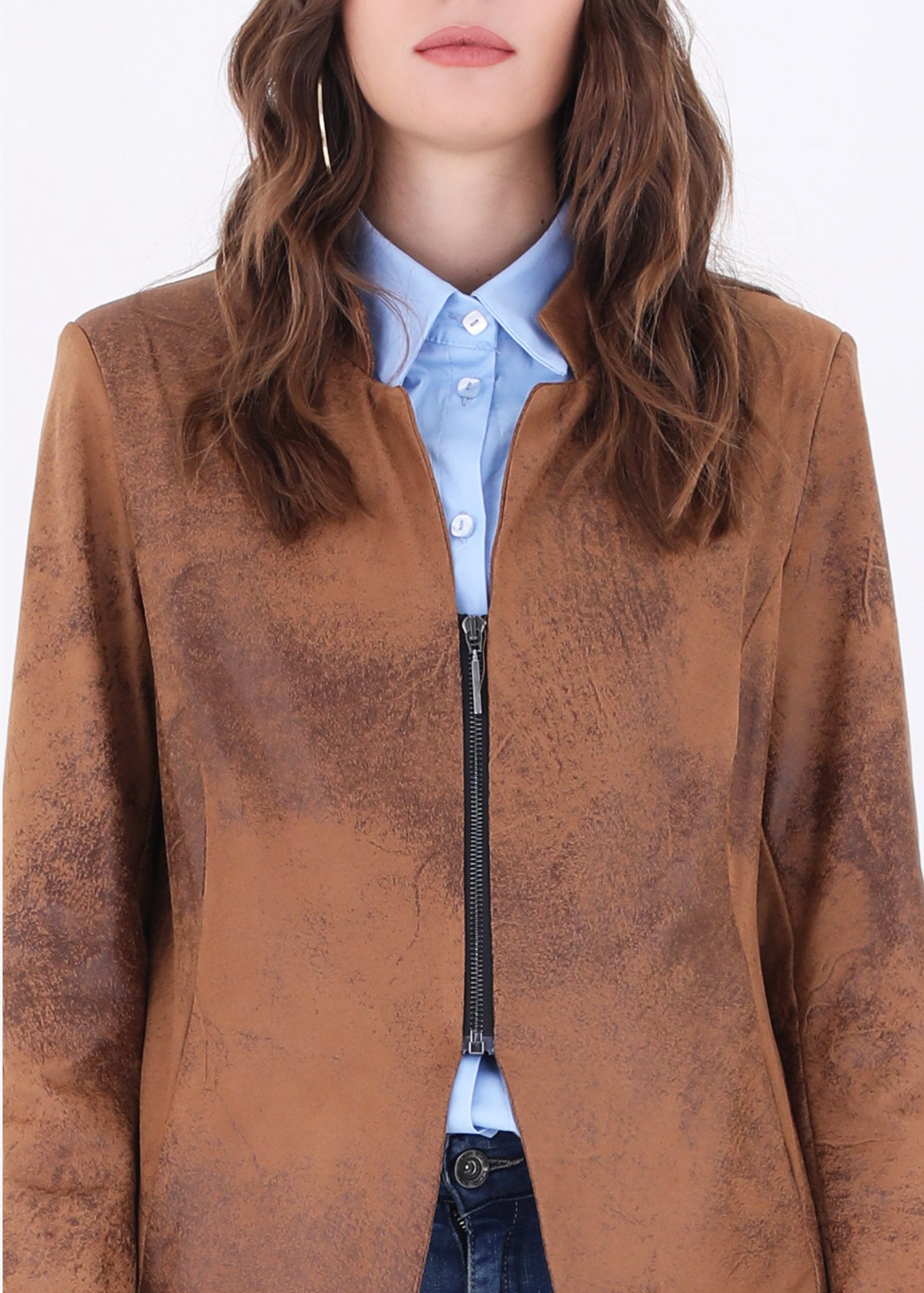 Giacca in ecopelle vintage con cerniera - FW23