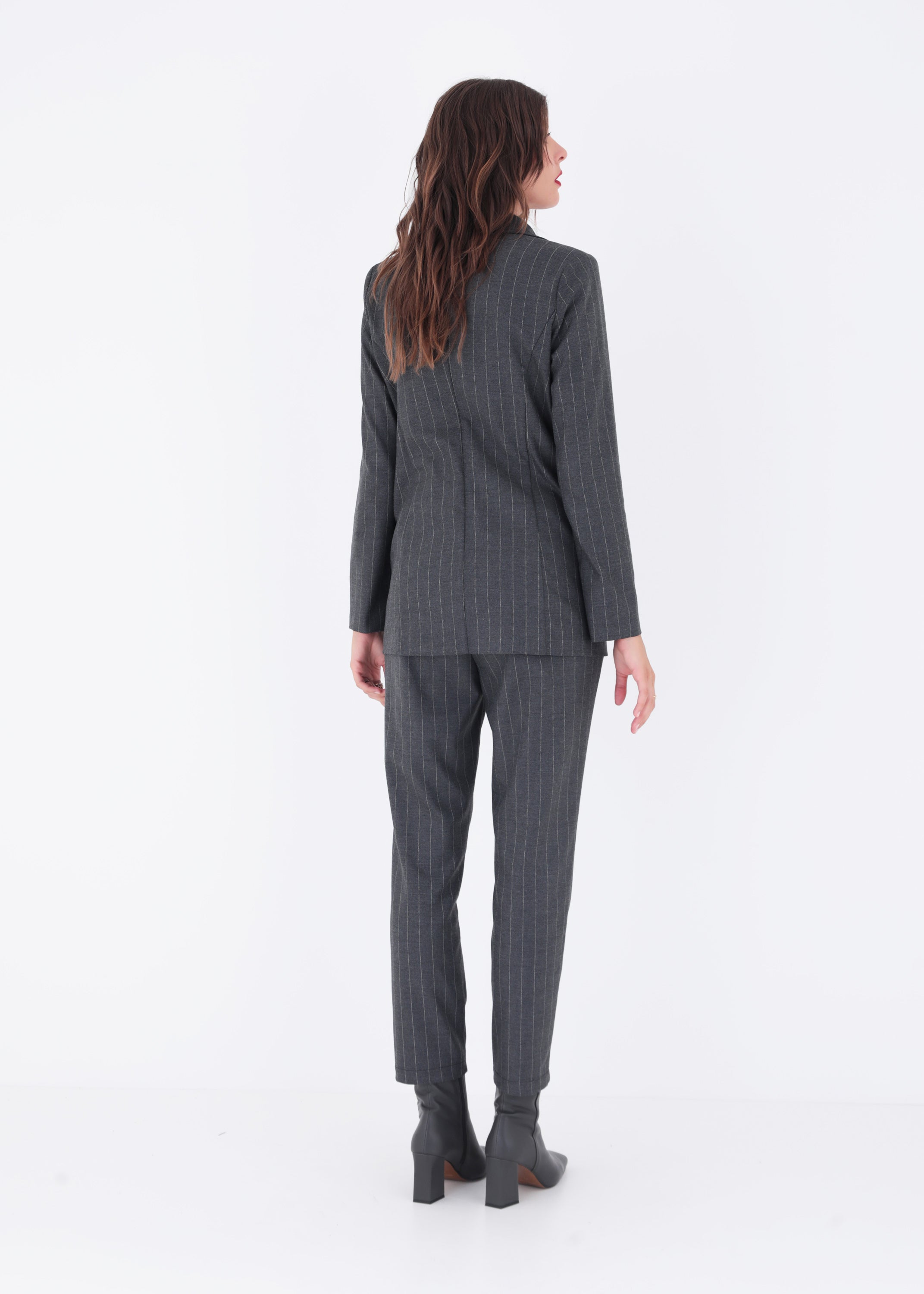 Blazer ad un petto in tessuto gessato - FW23