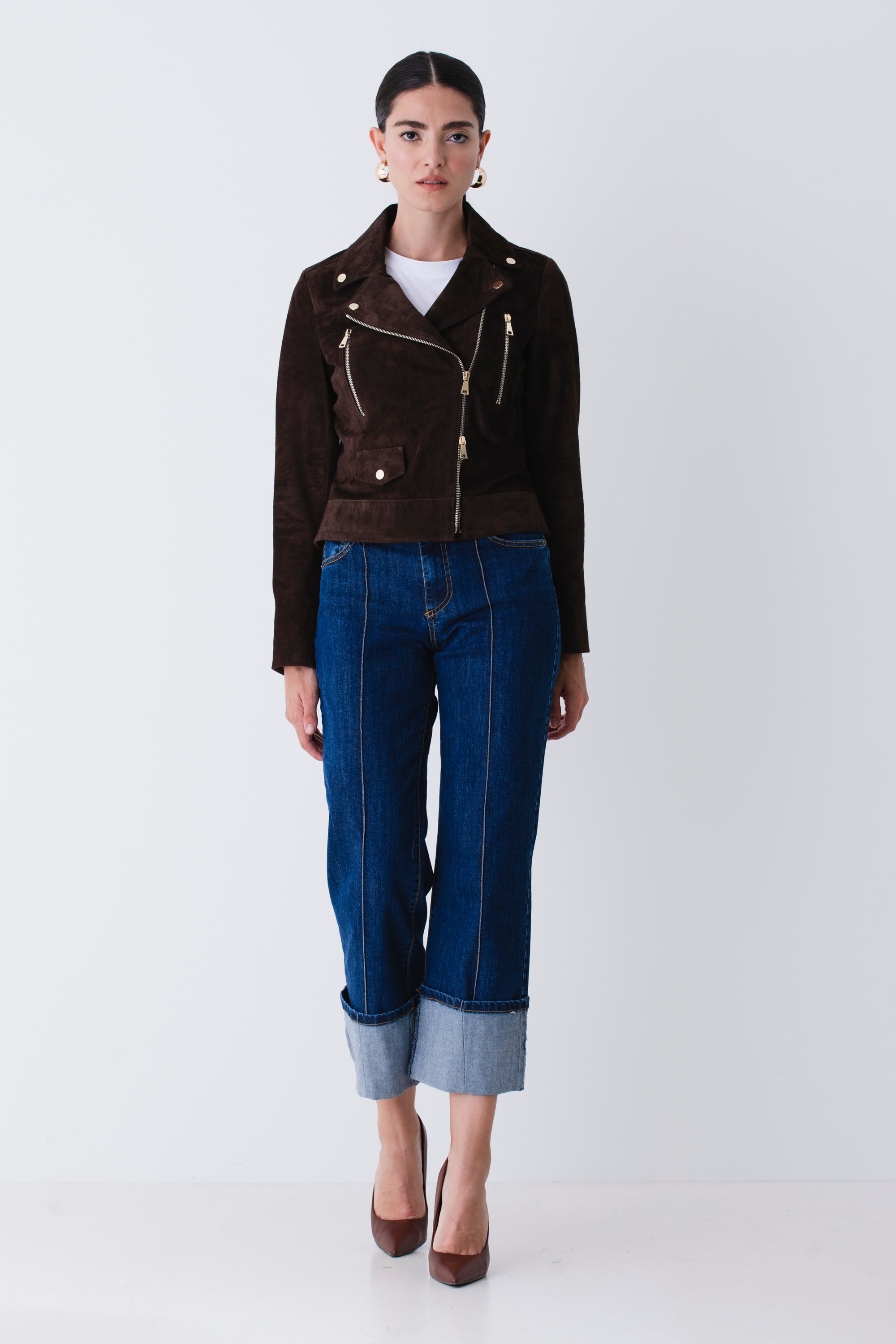 Giacca chiodo in suede - FW26