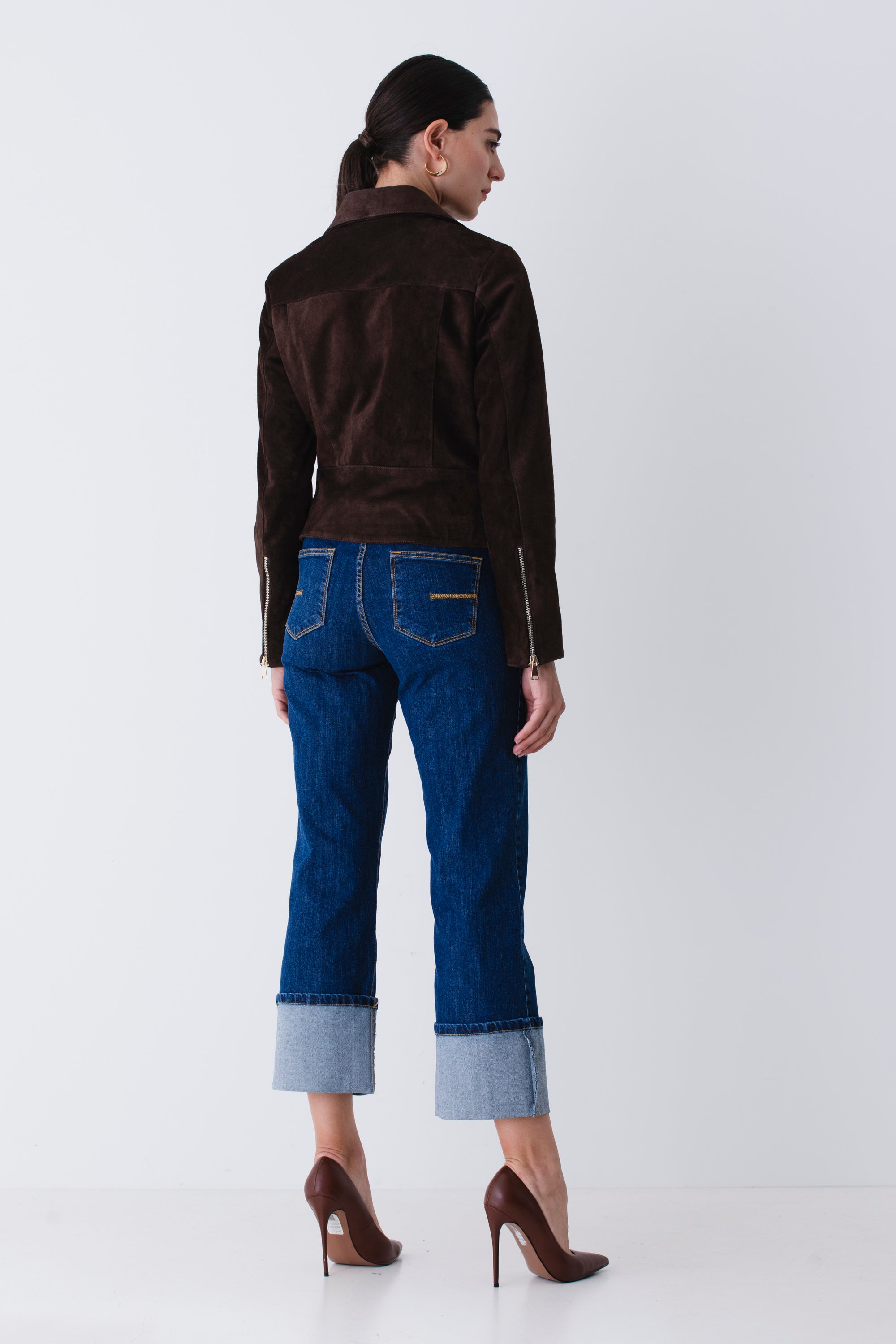 Giacca chiodo in suede - FW26