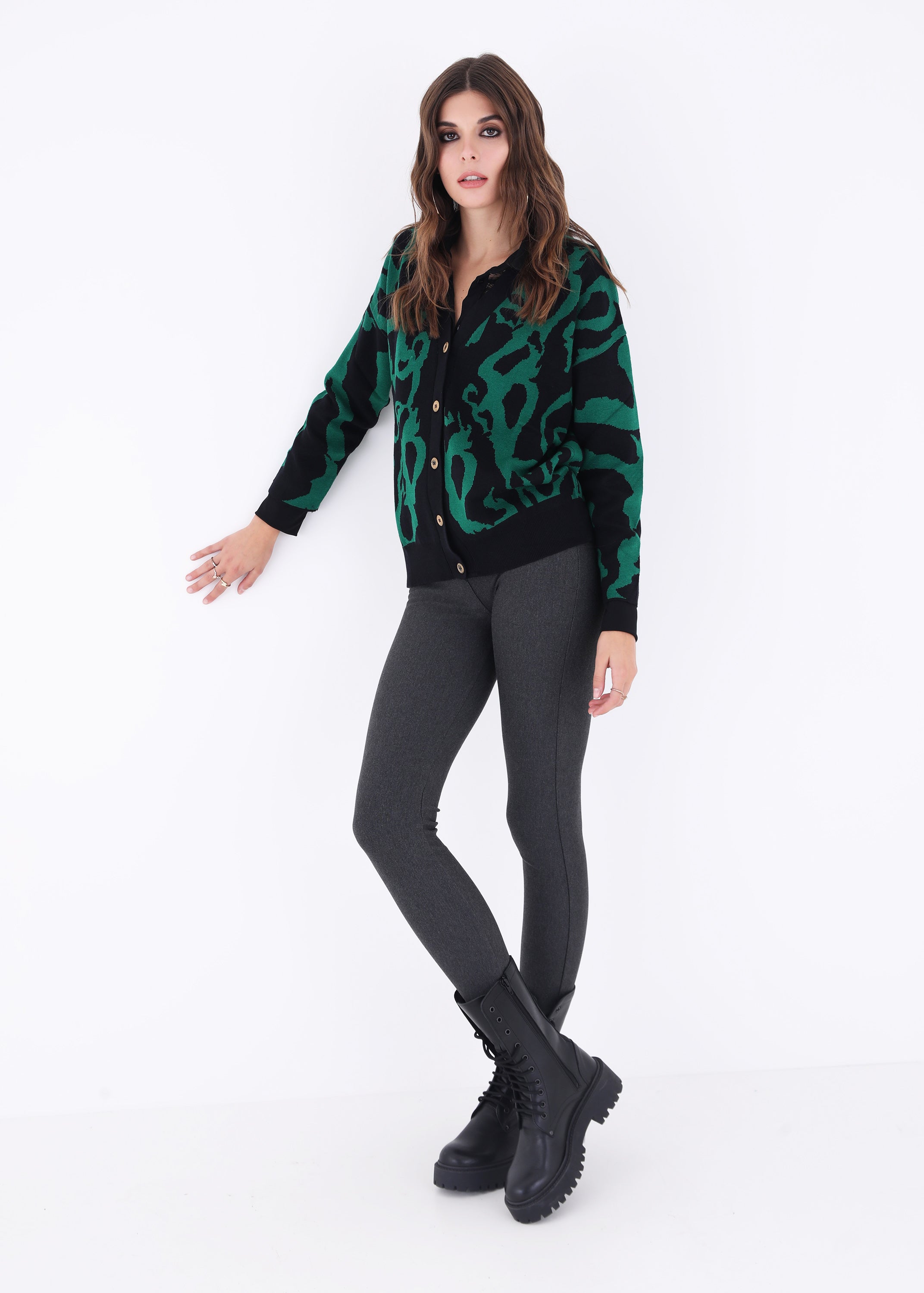 Pantalone dritto push up in tessuto elasticizzato - FW23