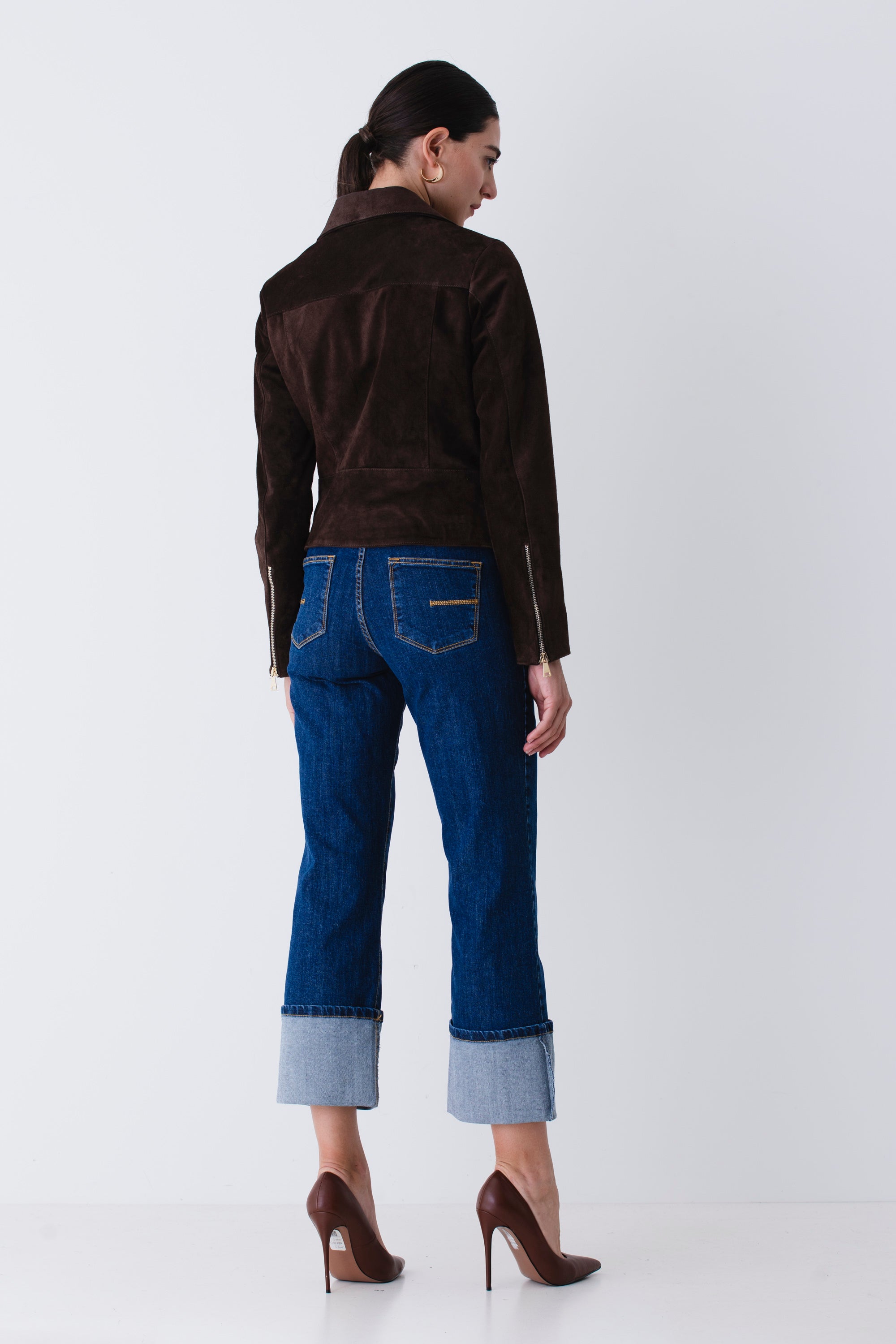 Jeans dritto con cucitura e risvolto - FW26