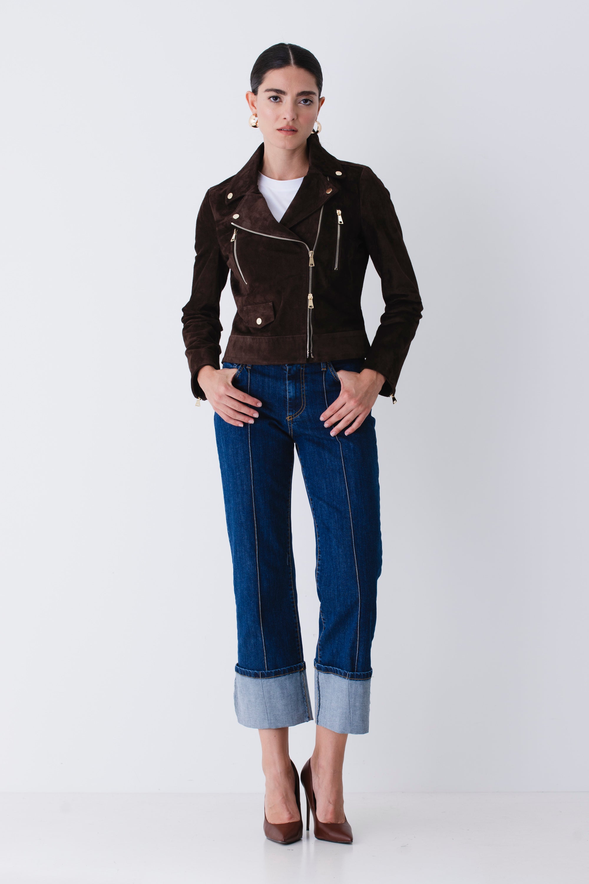 Jeans dritto con cucitura e risvolto - FW26