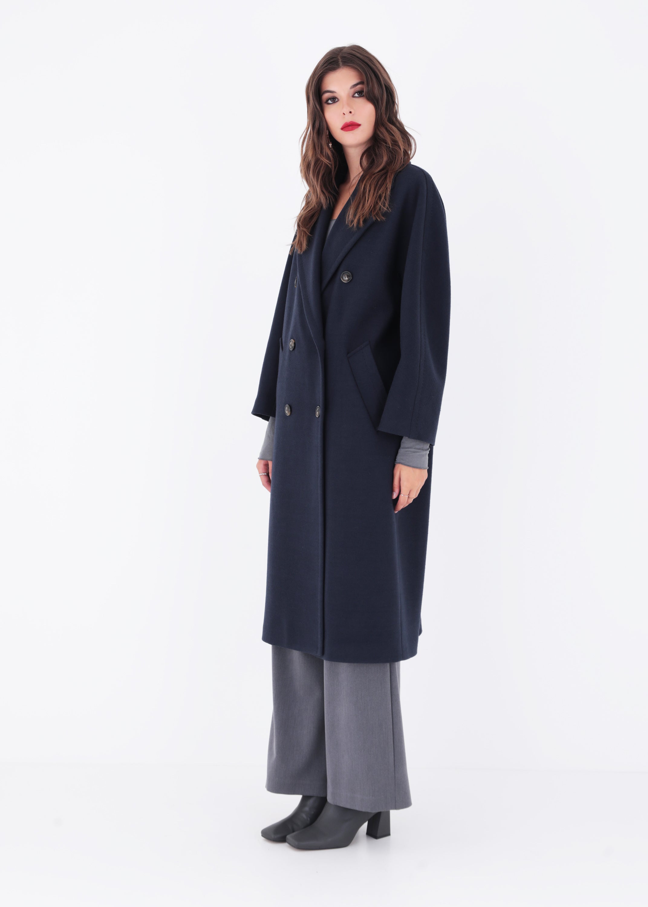 Cappotto over doppio petto in misto lana - FW23