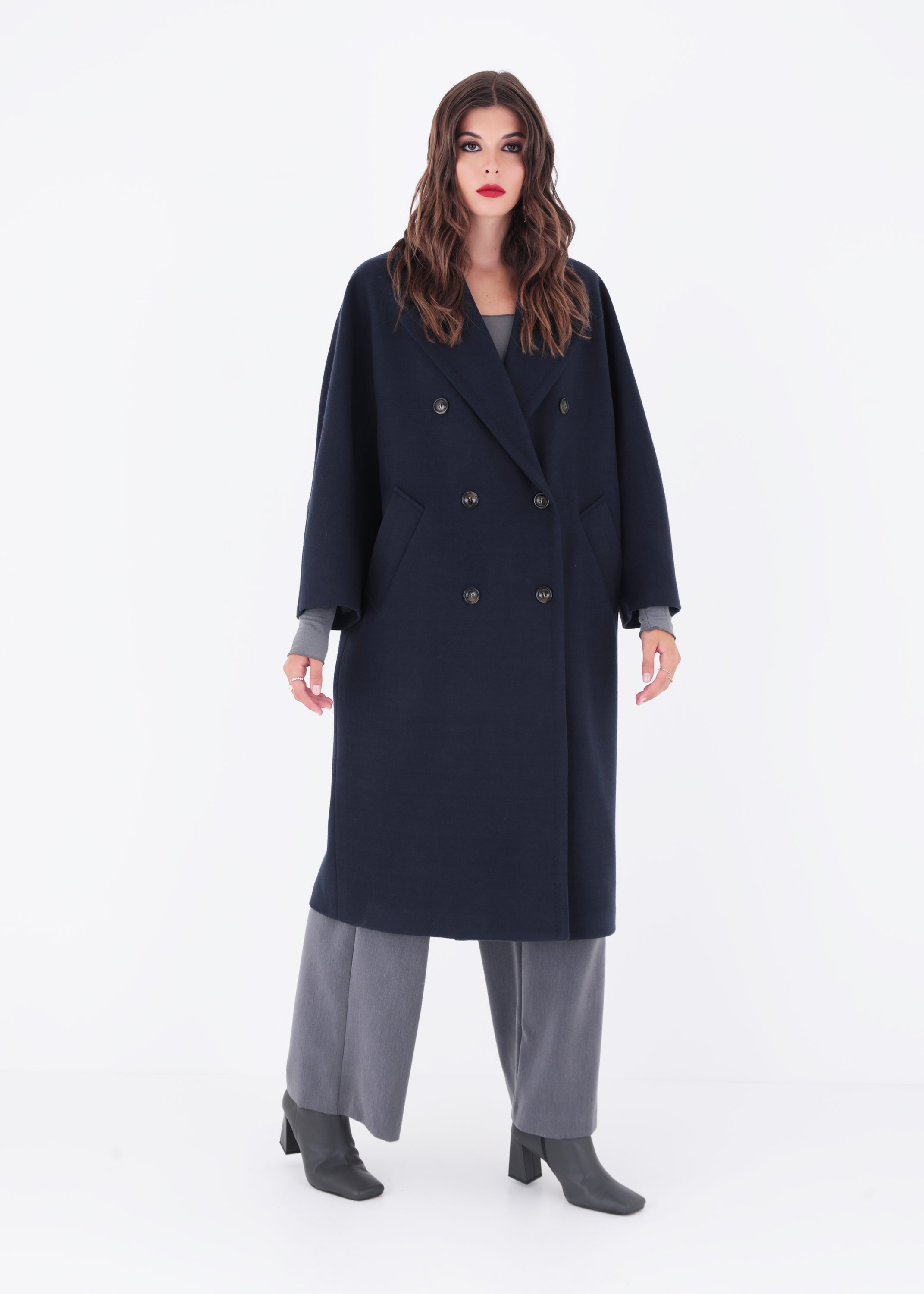 Cappotto over doppio petto in misto lana - FW23