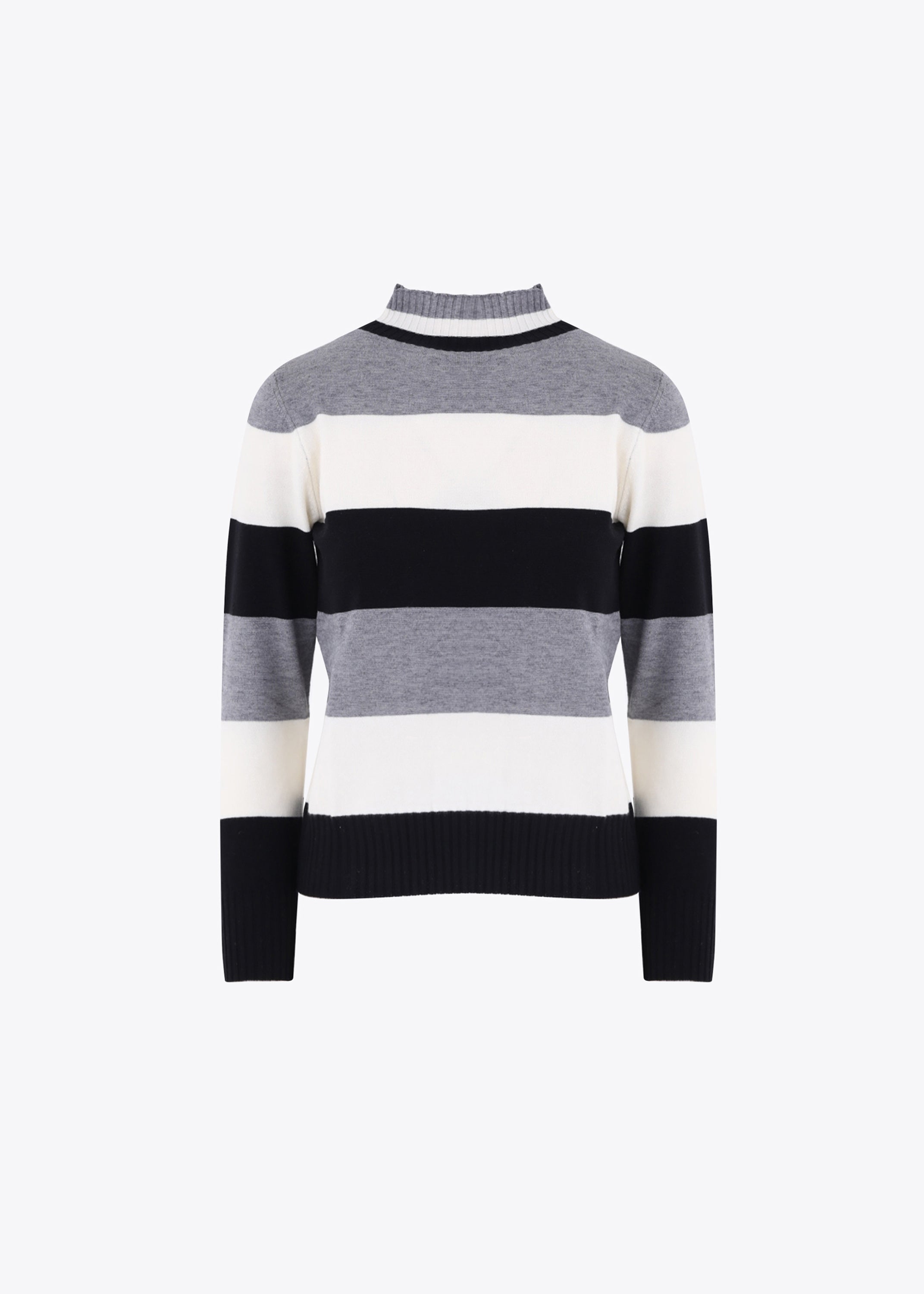 Maglia con collo a cratere a righe orizzontali - FW23