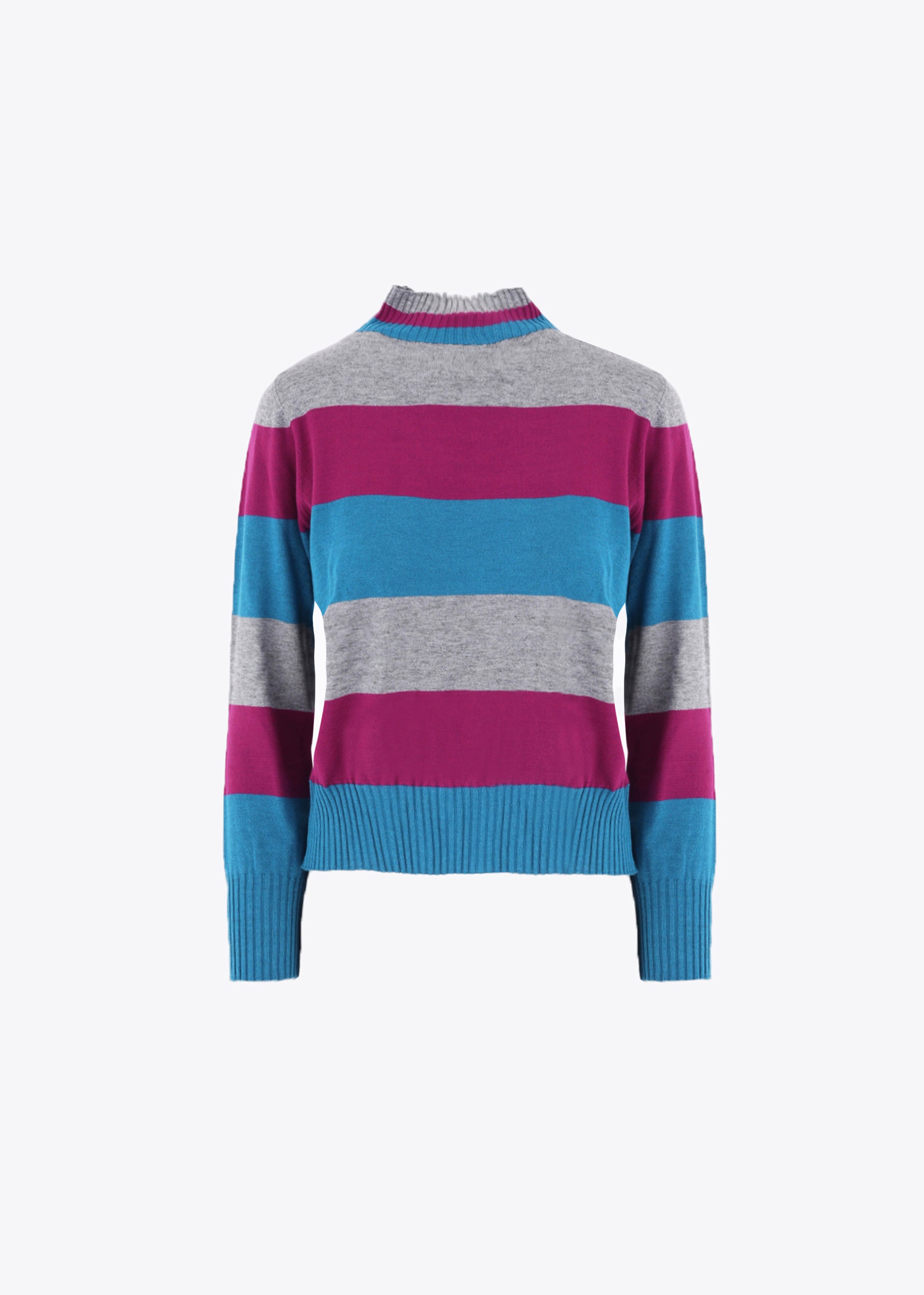 Maglia con collo a cratere a righe orizzontali - FW23