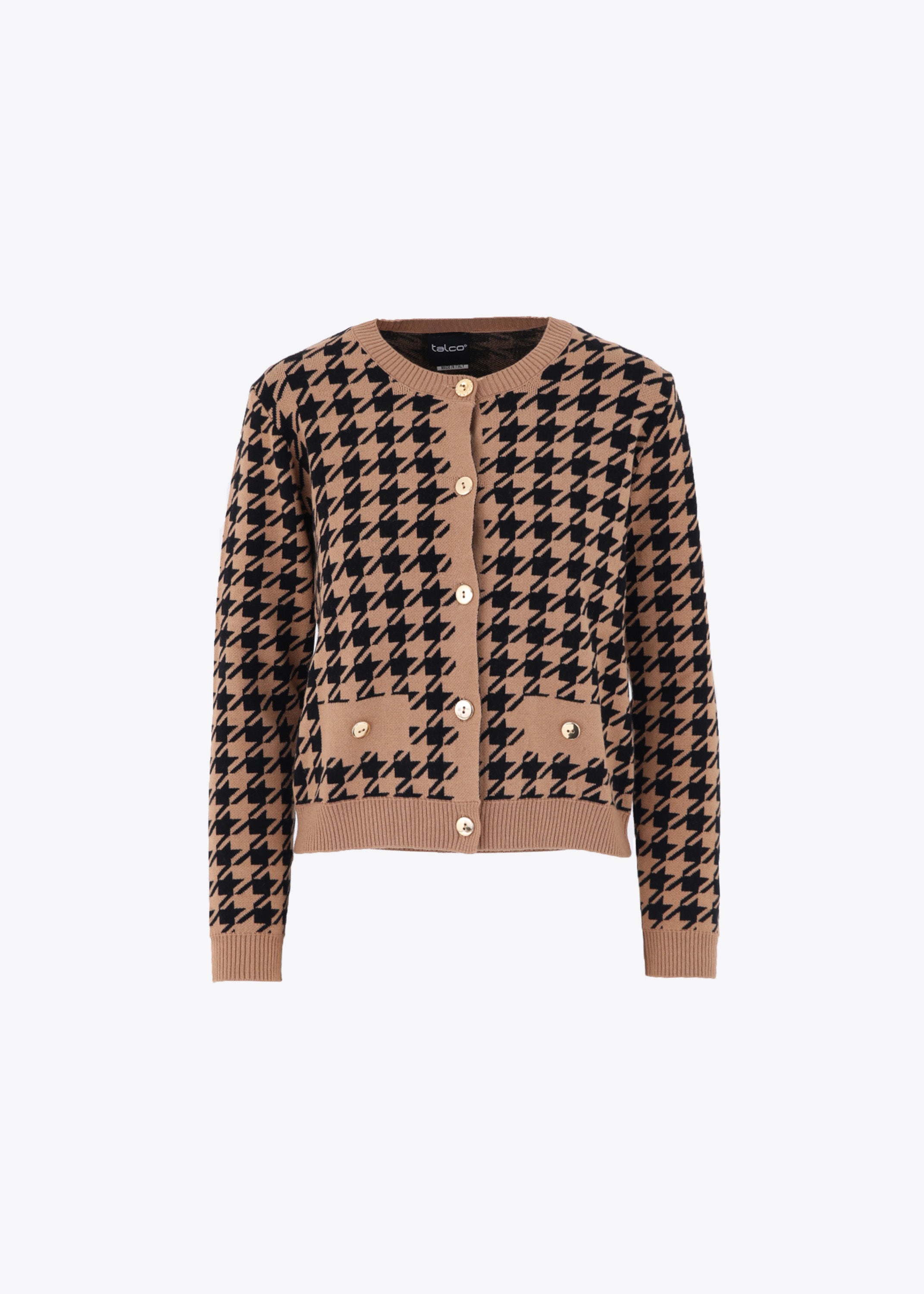 Giacca in maglia jacquard fantasia pied de poule - FW23