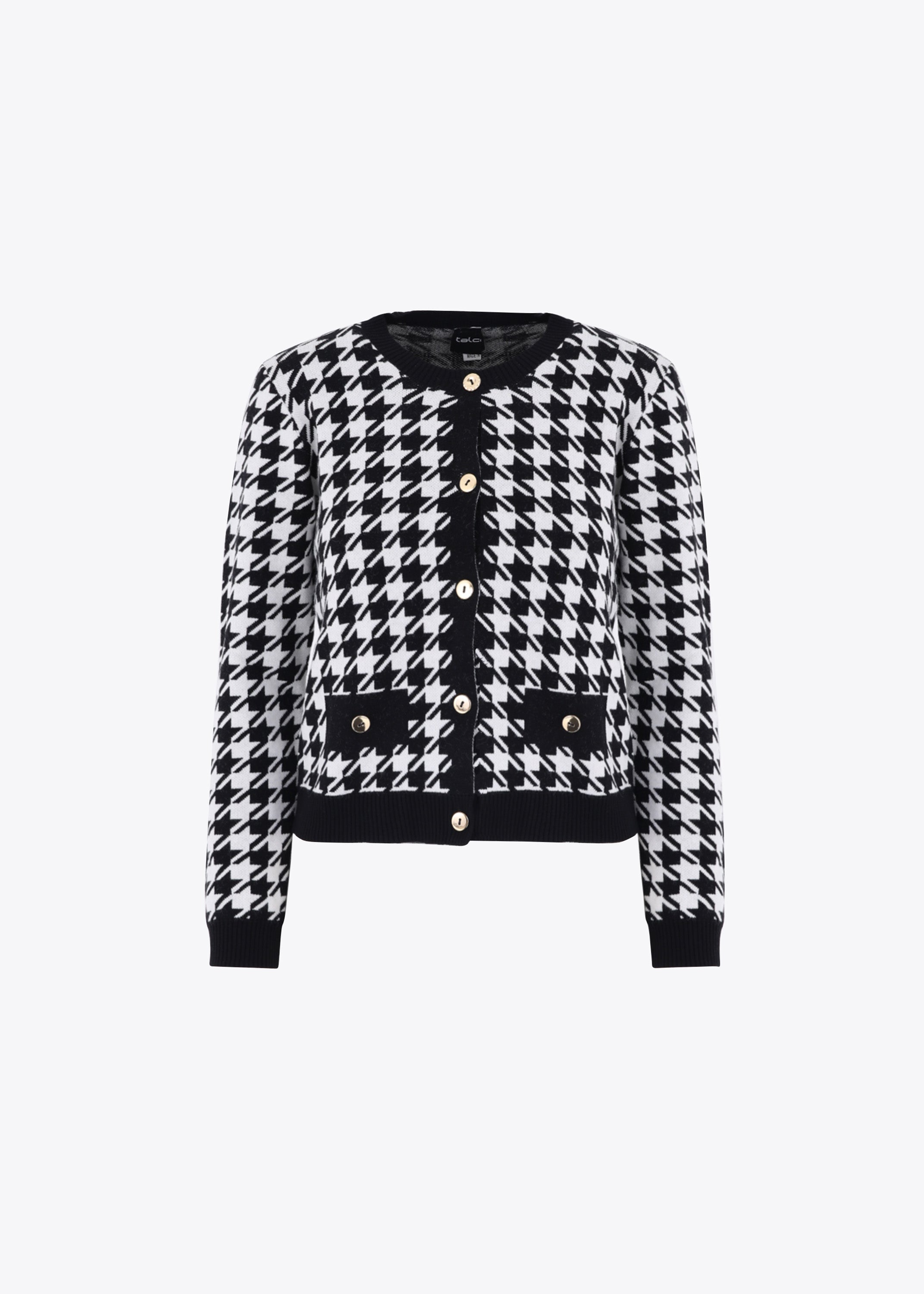 Giacca in maglia jacquard fantasia pied de poule - FW23