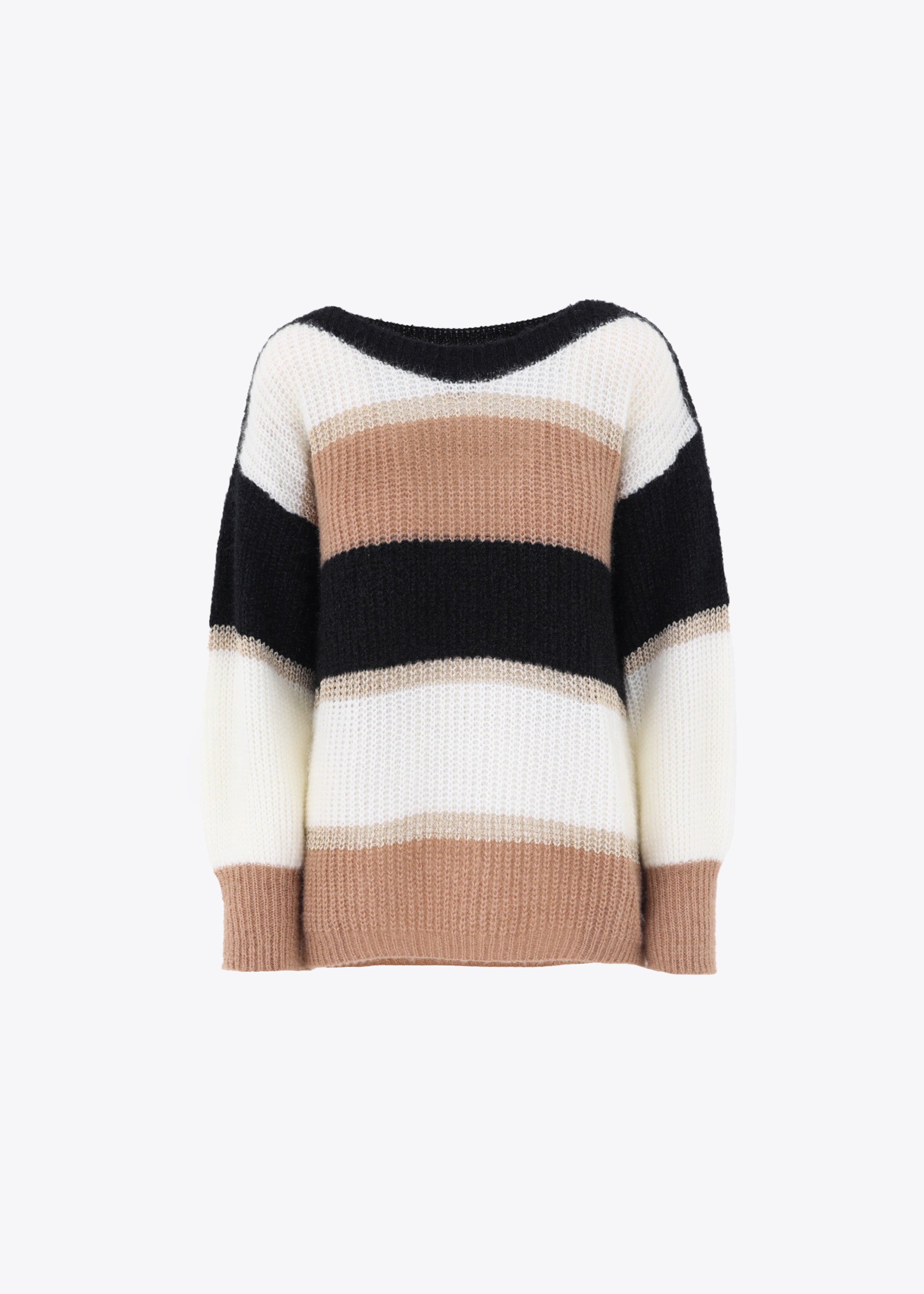 Pullover in maglia effetto mohair a righe orizzontali - FW23