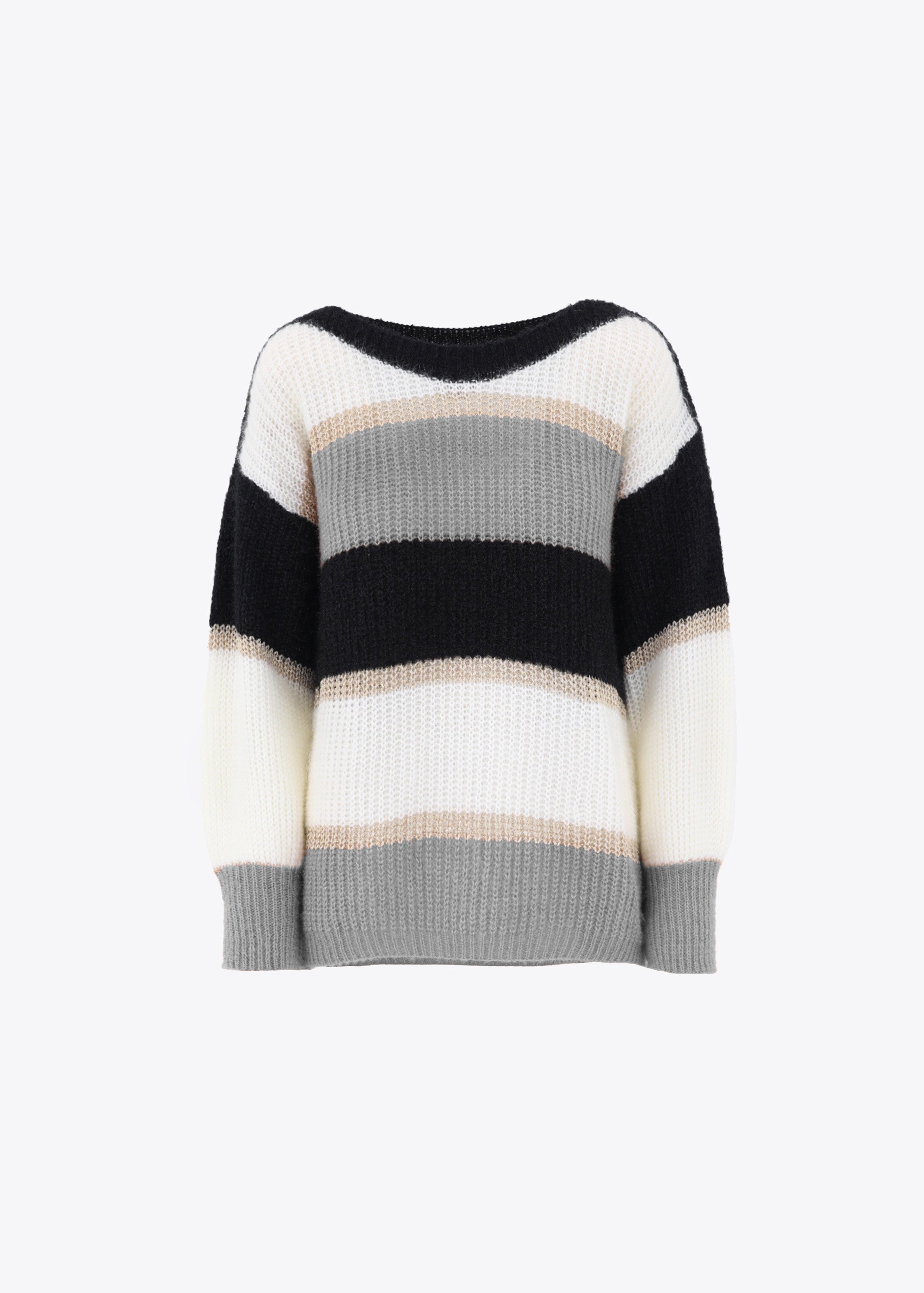 Pullover in maglia effetto mohair a righe orizzontali - FW23