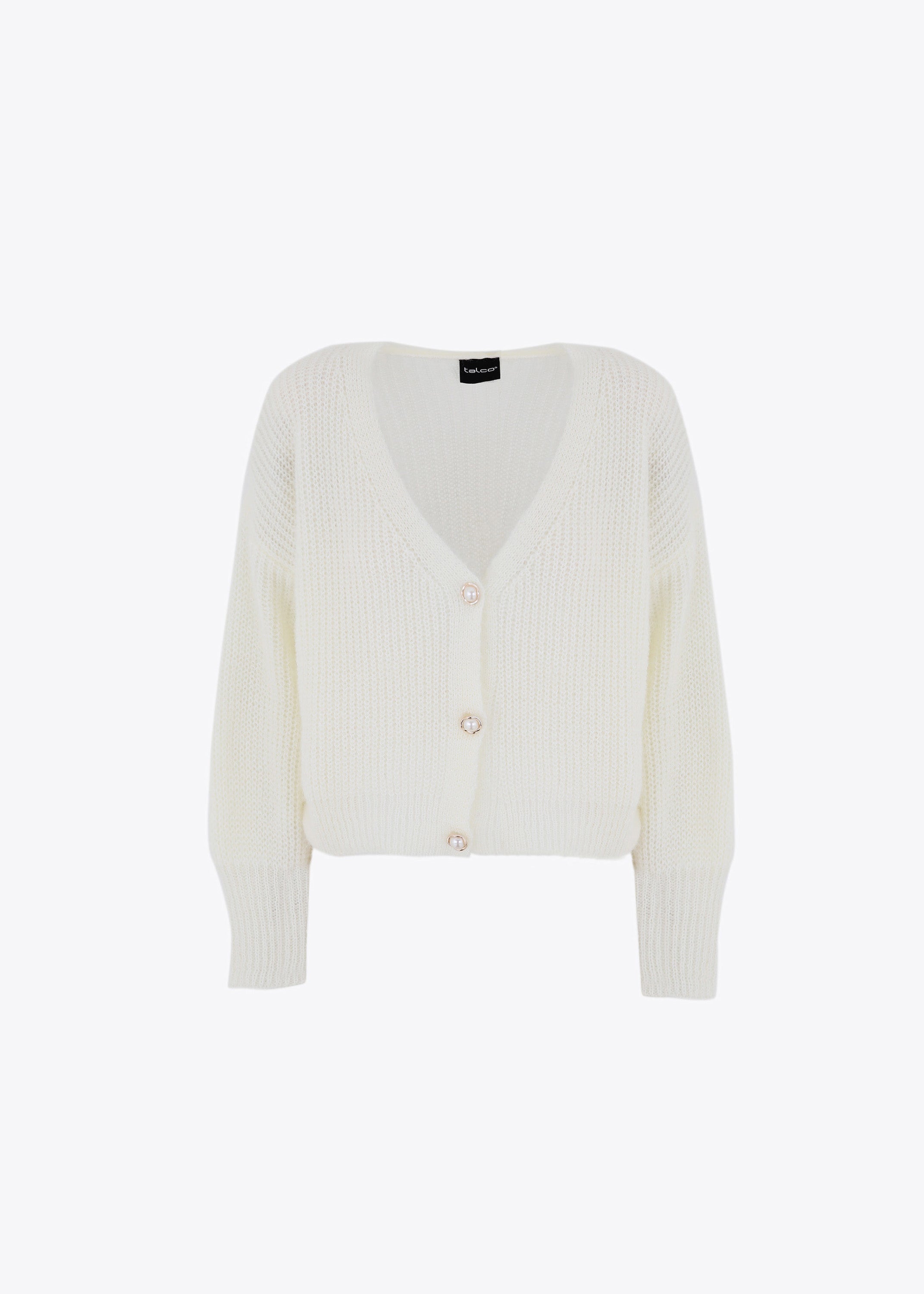Giacca in maglia effetto mohair con bottoni gioiello - FW23