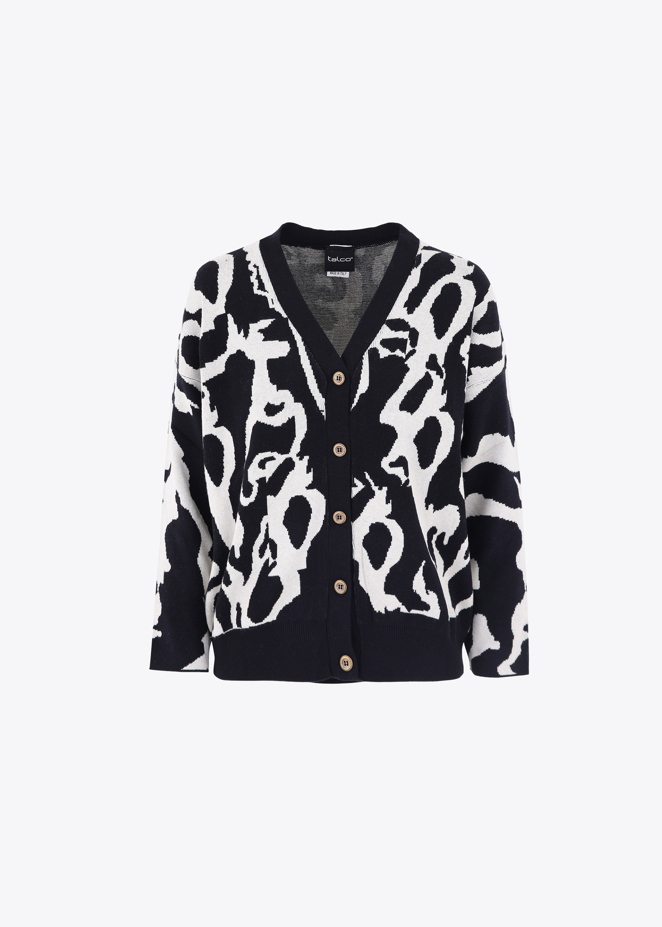 Cardigan con bottoni in maglia jacquard - FW23