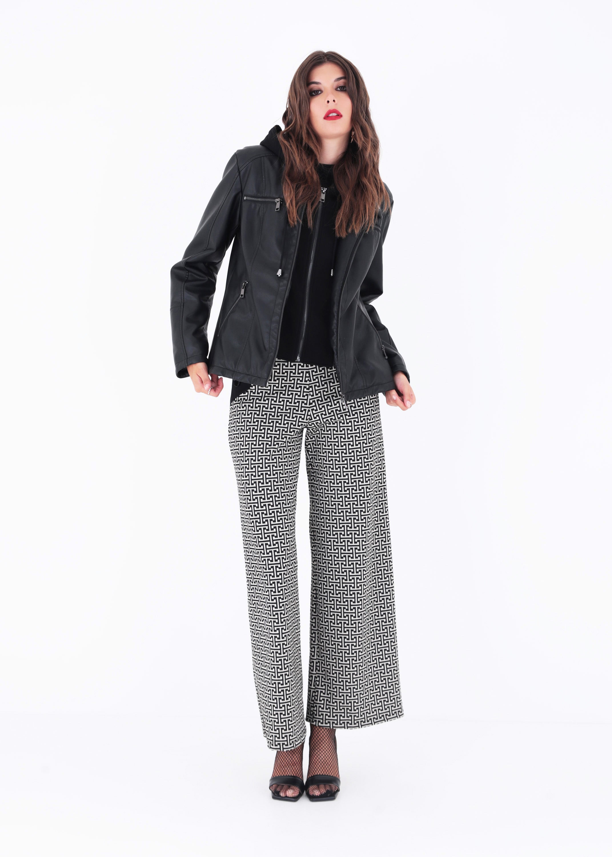 Giacca in ecopelle effetto felpa - FW23