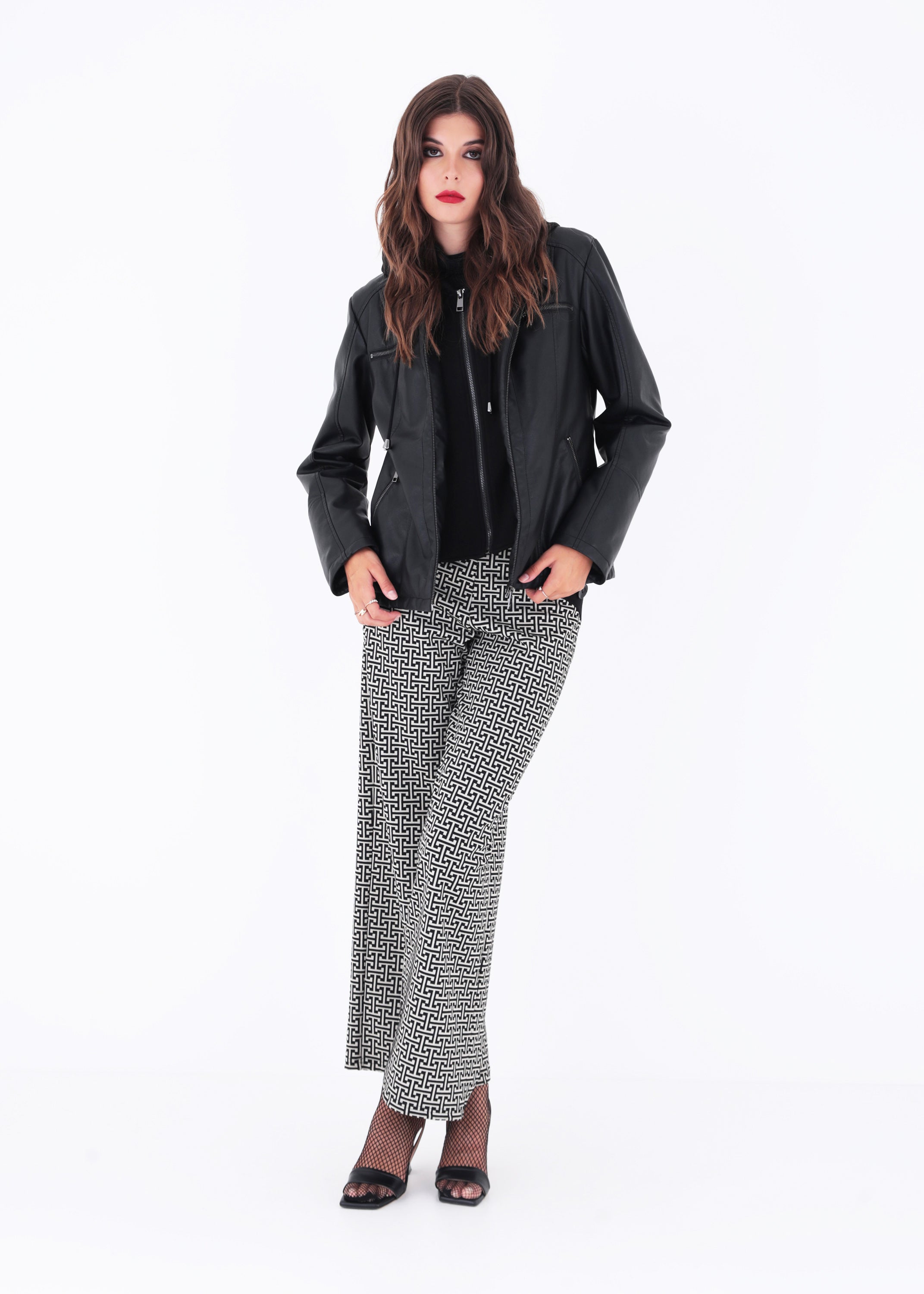 Giacca in ecopelle effetto felpa - FW23