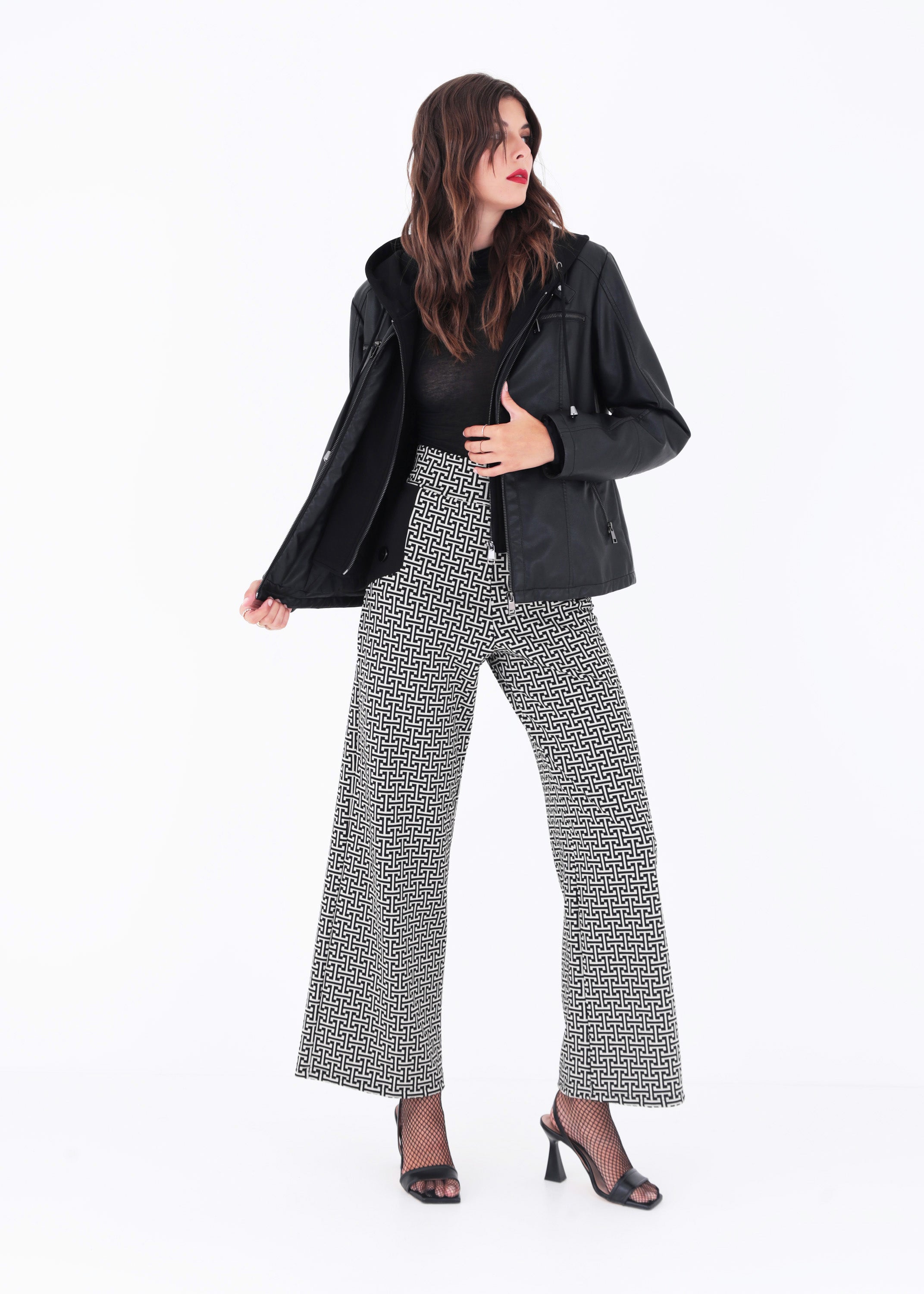Giacca in ecopelle effetto felpa - FW23
