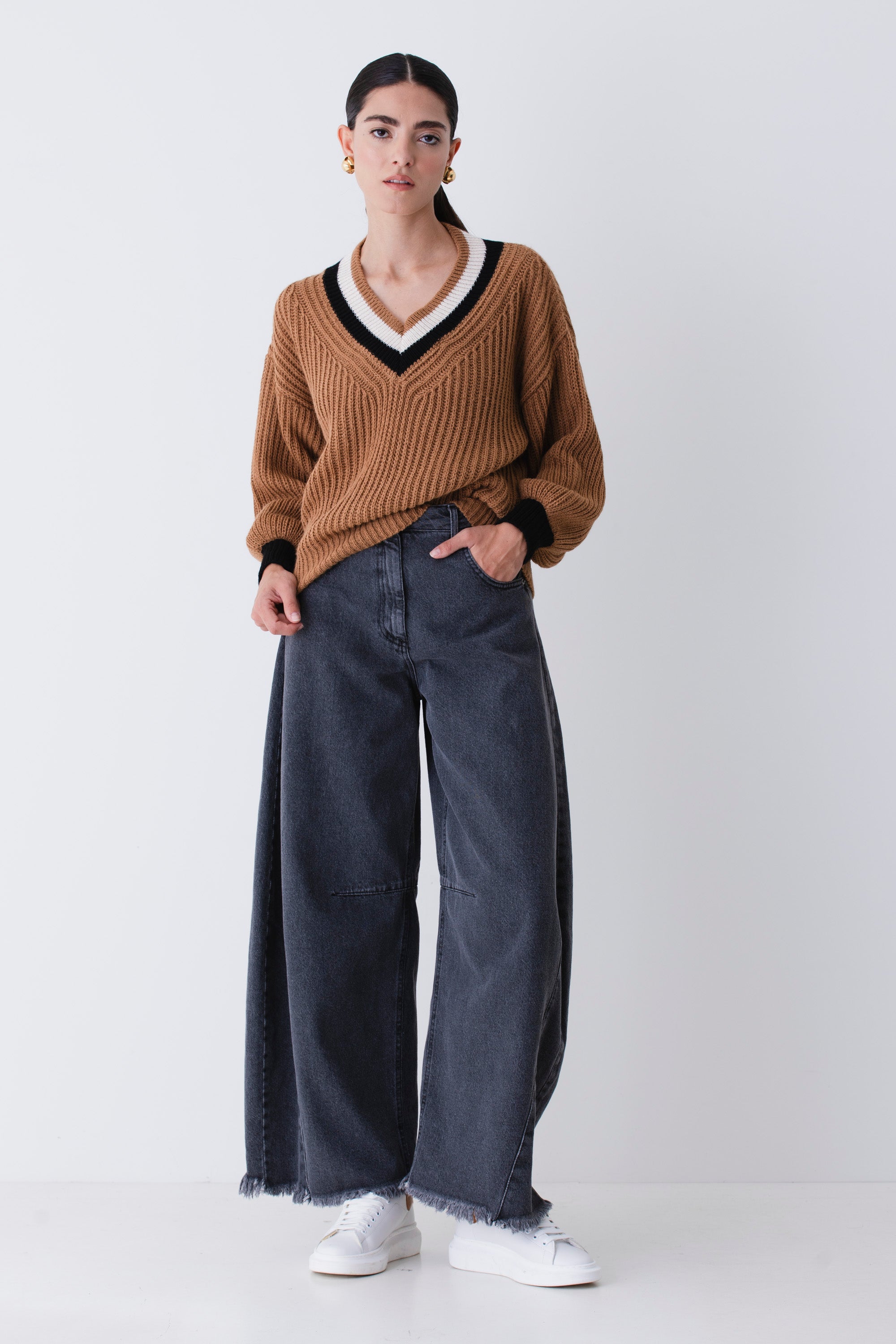 Jeans baggy con cuciture - FW26