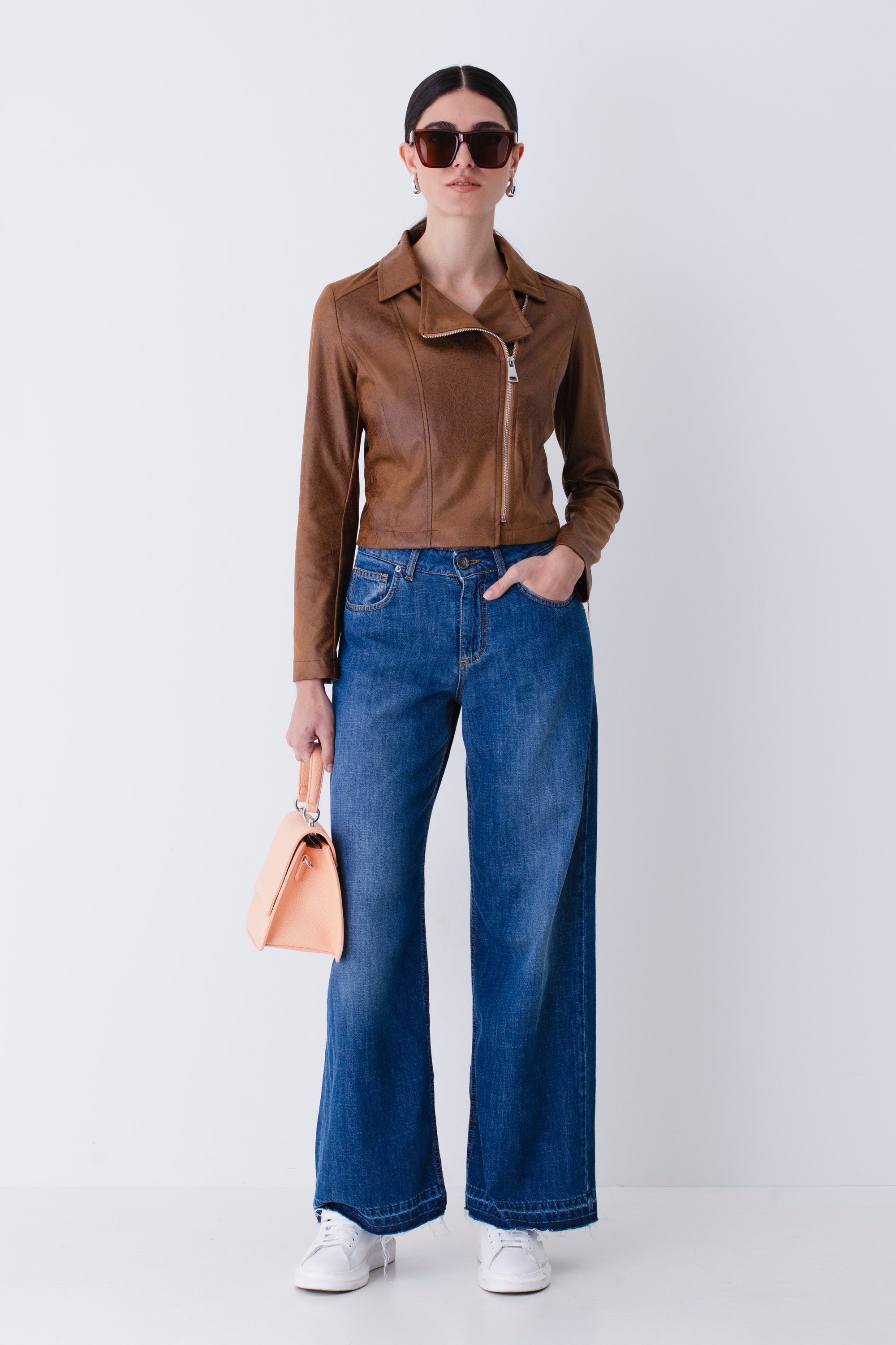 Giacca chiodo in similpelle vintage - PE25