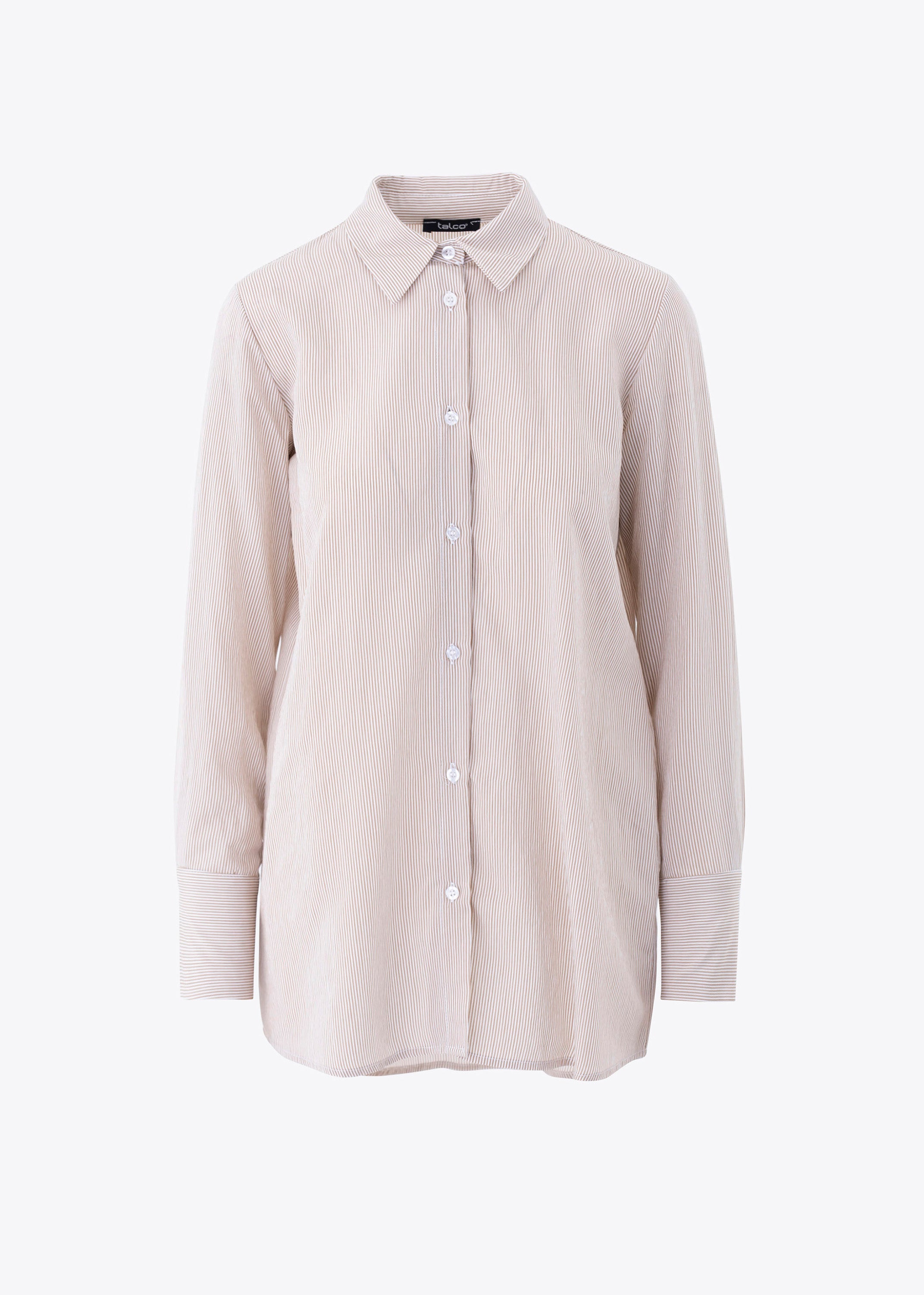 Camicia lunga a righe in viscosa - PE25