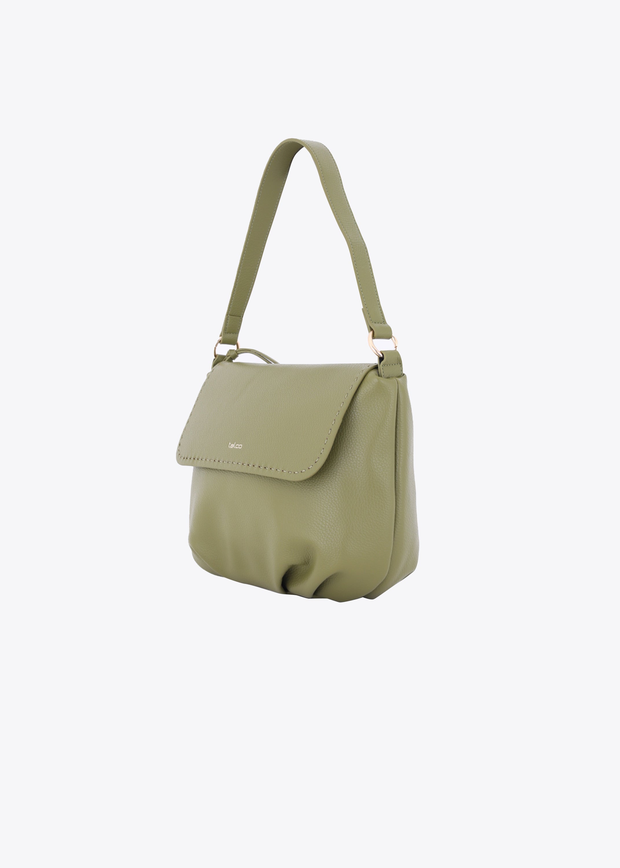Borsa a spalla con patta con impunture - FW23
