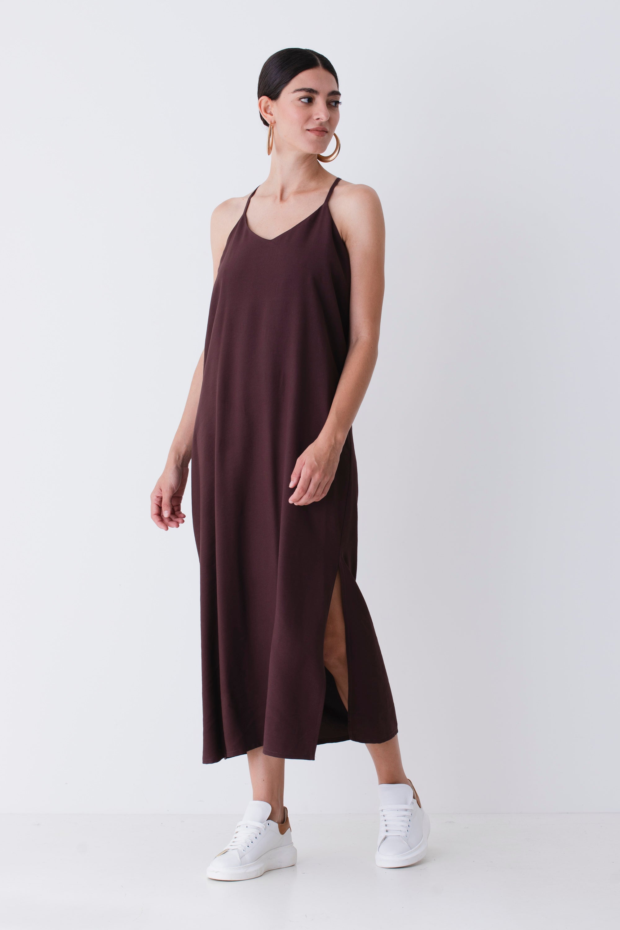 Abito lungo in viscosa halterneck - PE25