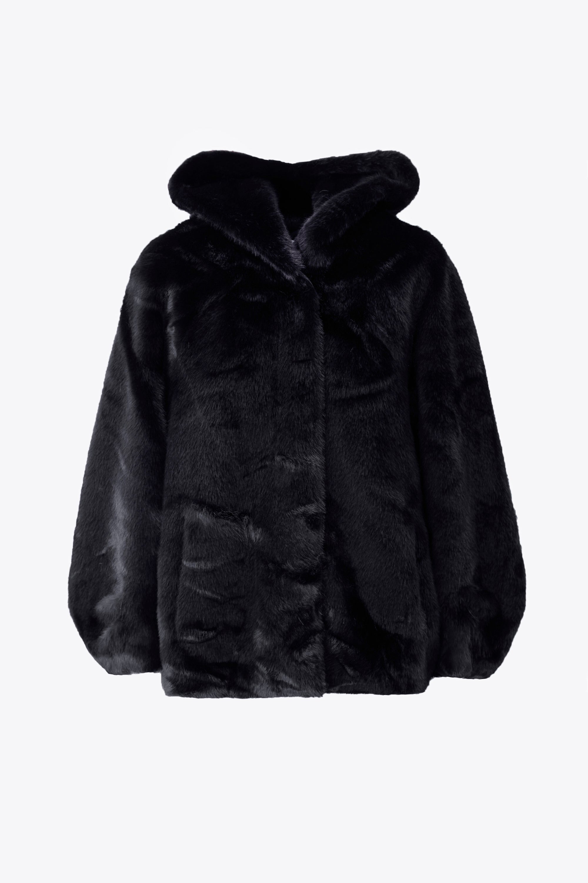 Giacca over con cappuccio in effetto pelliccia - FW26