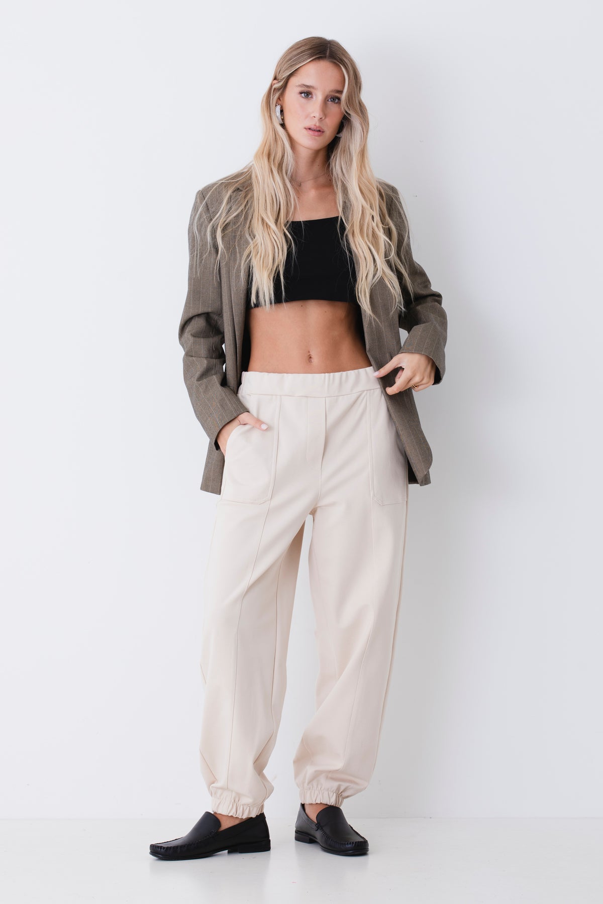 Pantalone jogger in tessuto punto Roma - FW27