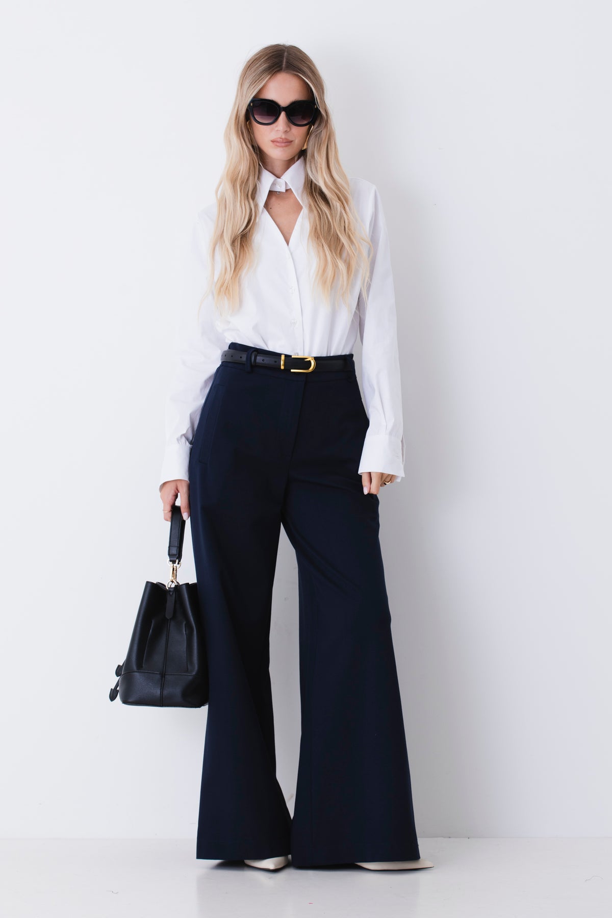 Pantalone palazzo in tessuto punto Roma - FW27