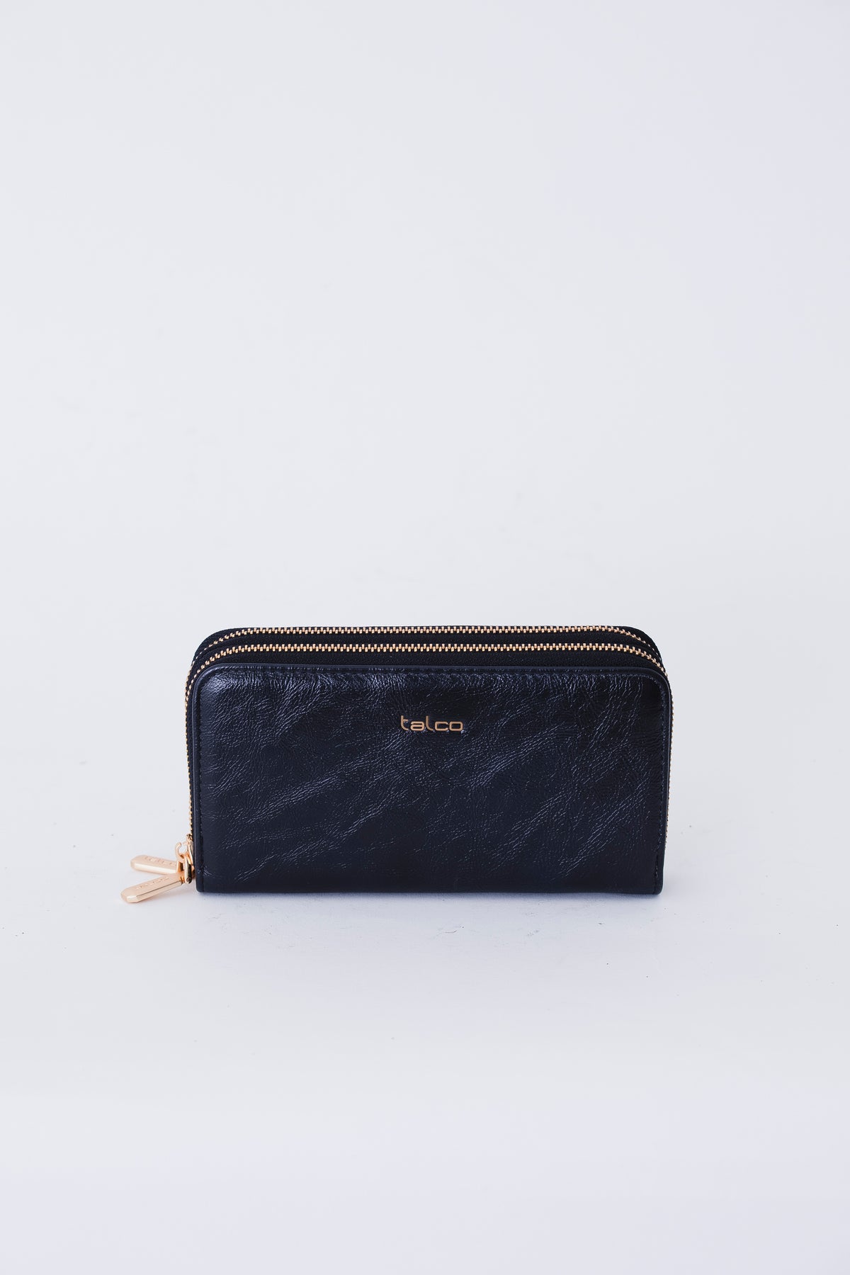 Portafoglio in similpelle effetto vintage doppia zip - FW27
