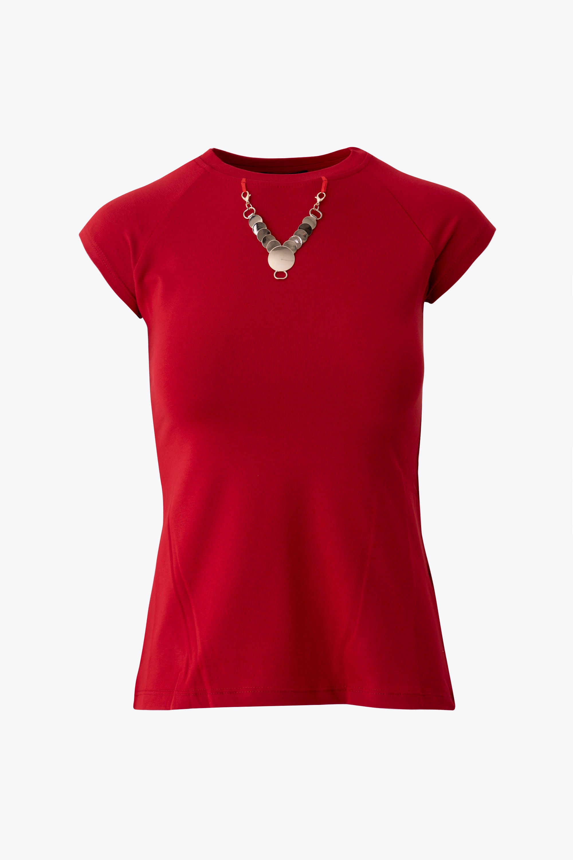 T-shirt in cotone con collana removibile - PE26