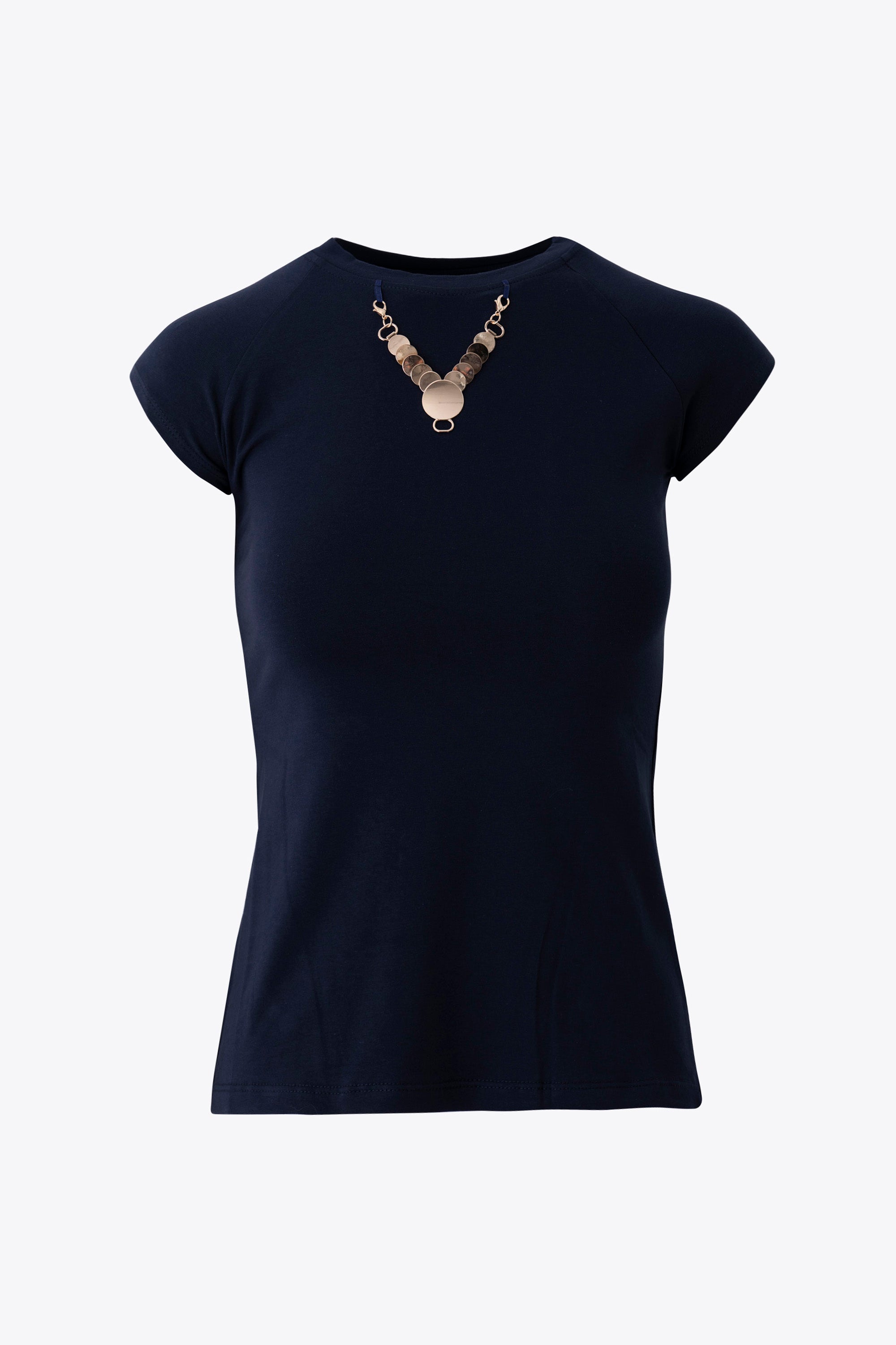 T-shirt in cotone con collana removibile - PE26