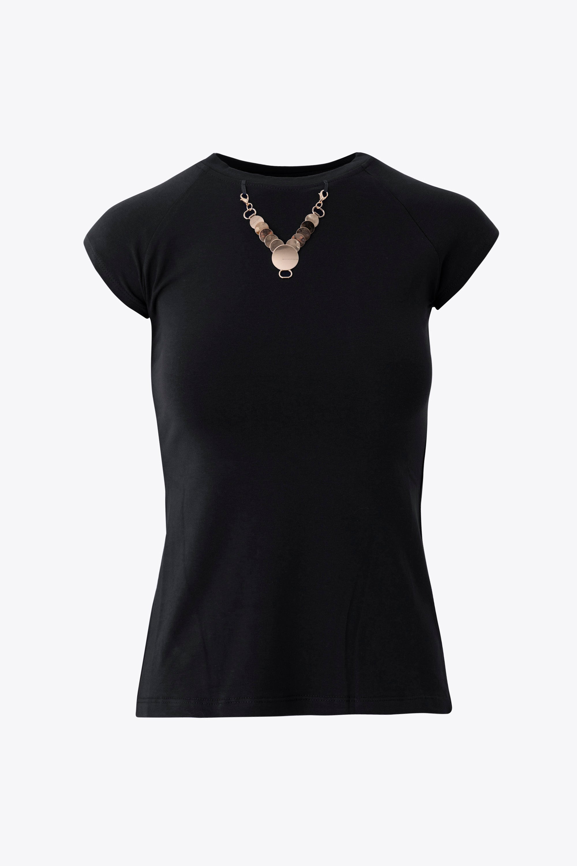 T-shirt in cotone con collana removibile - PE26