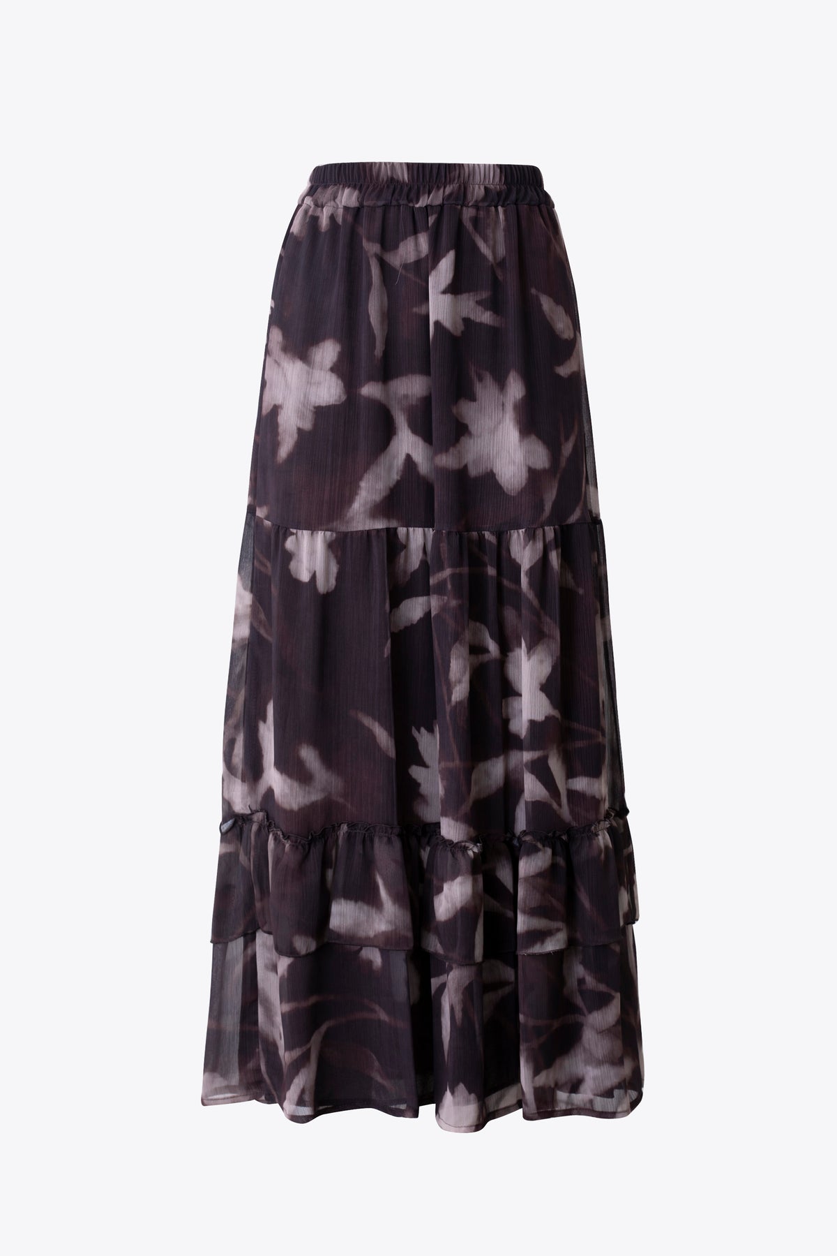 Gonna a balze in georgette fantasia floreale sfumata - FW27
