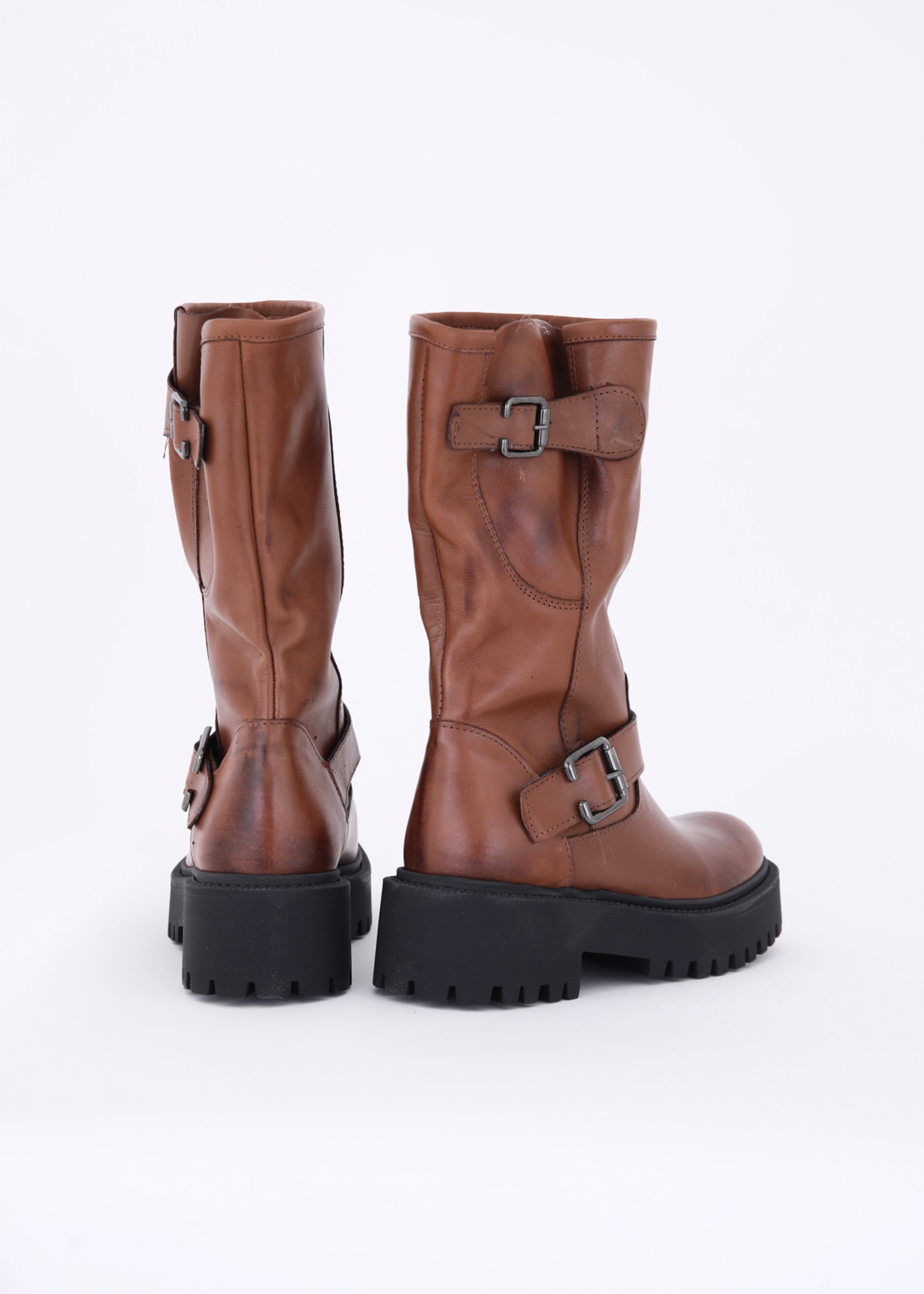 Stivali biker in pelle - FW23