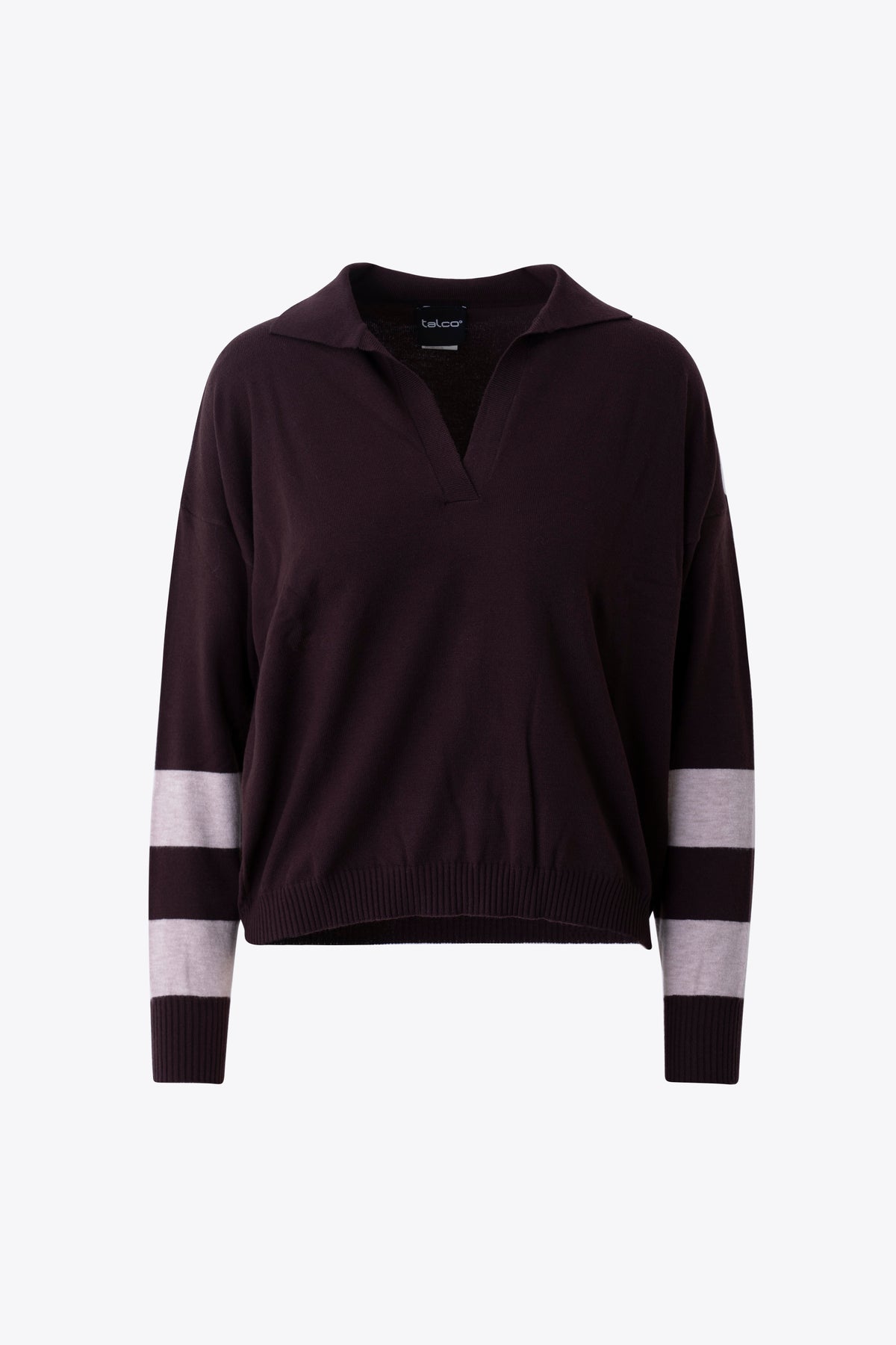 Maglia polo in misto viscosa con righe - FW27