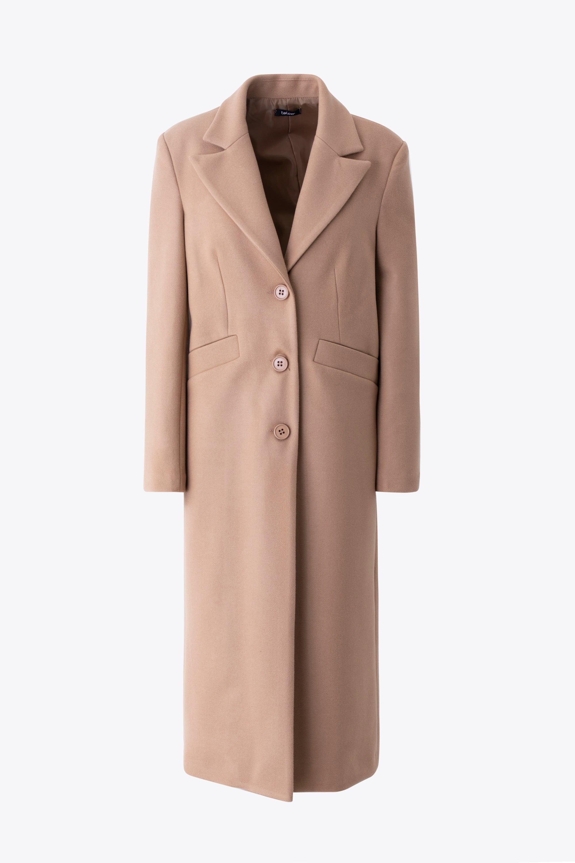 Cappotto lungo ad un petto in tessuto misto lana - FW26