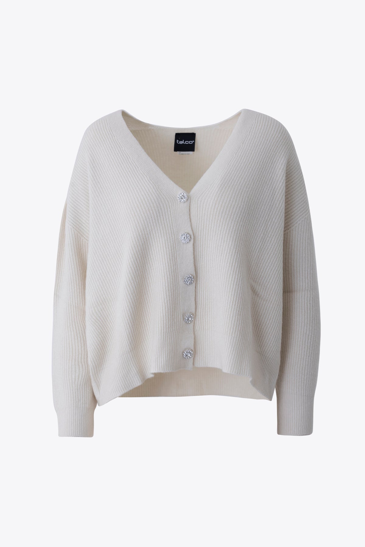 Giacca in maglia a coste con bottoni gioiello - FW27