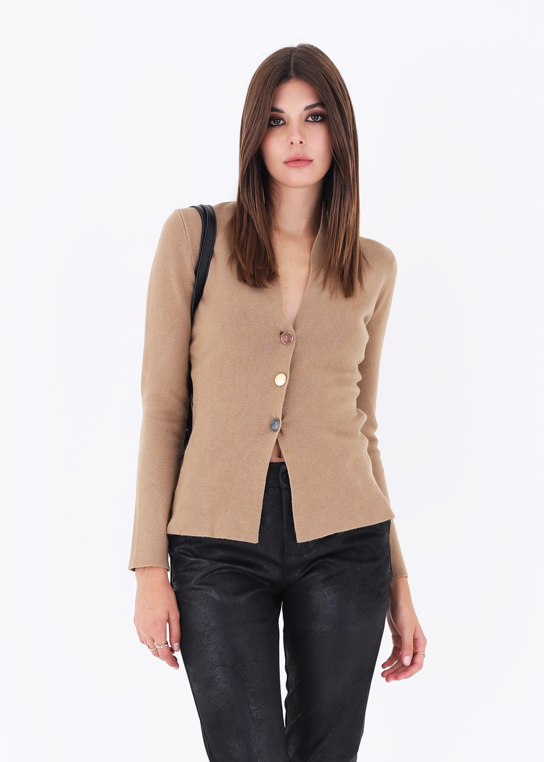 Giacca in maglia con bottoni military - FW23