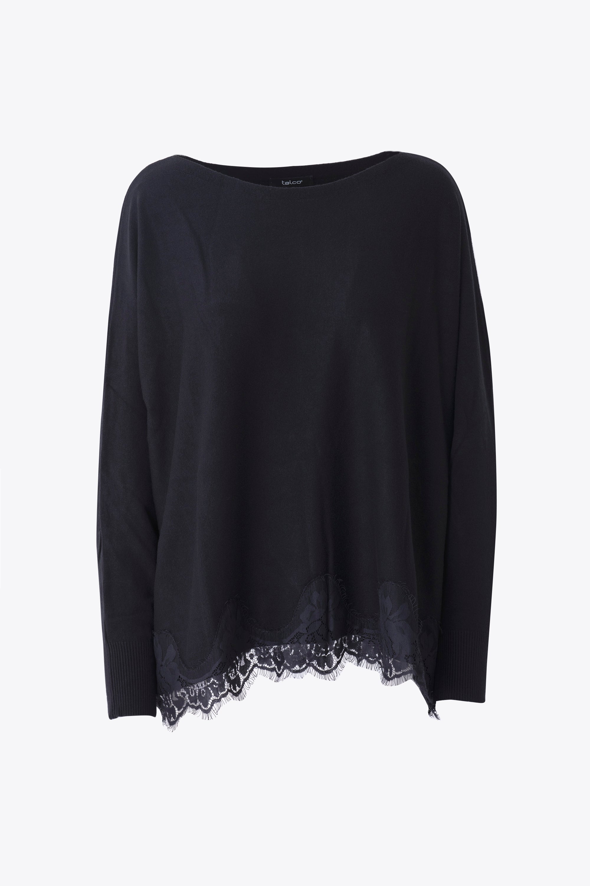 Maxi maglia in misto viscosa con inserto in pizzo - FW27