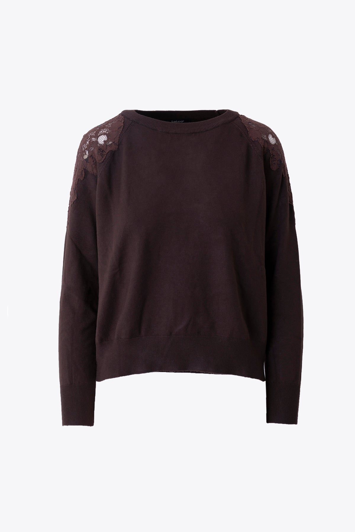Pullover in misto viscosa con inserto in pizzo - FW27