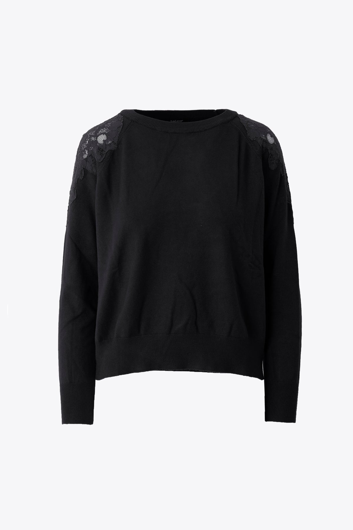 Pullover in misto viscosa con inserto in pizzo - FW27