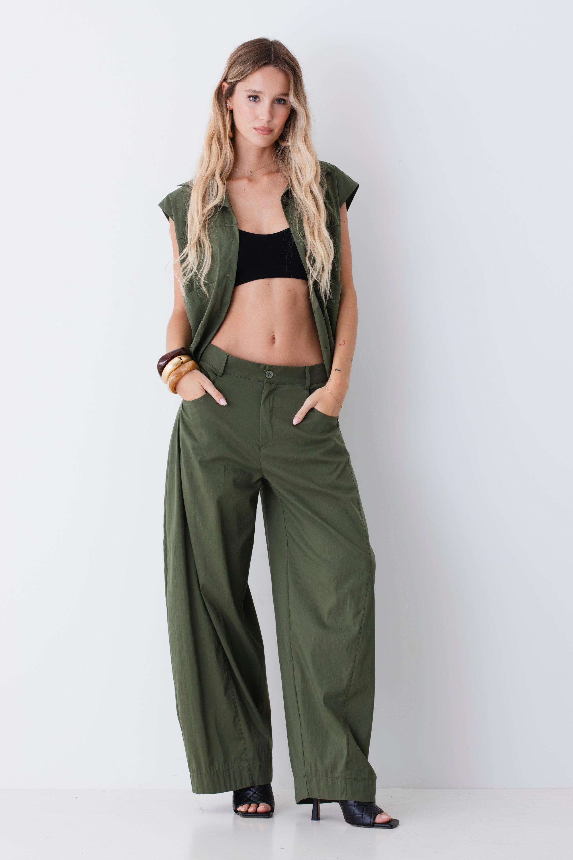 Camicia stile military in misto cotone - PE26