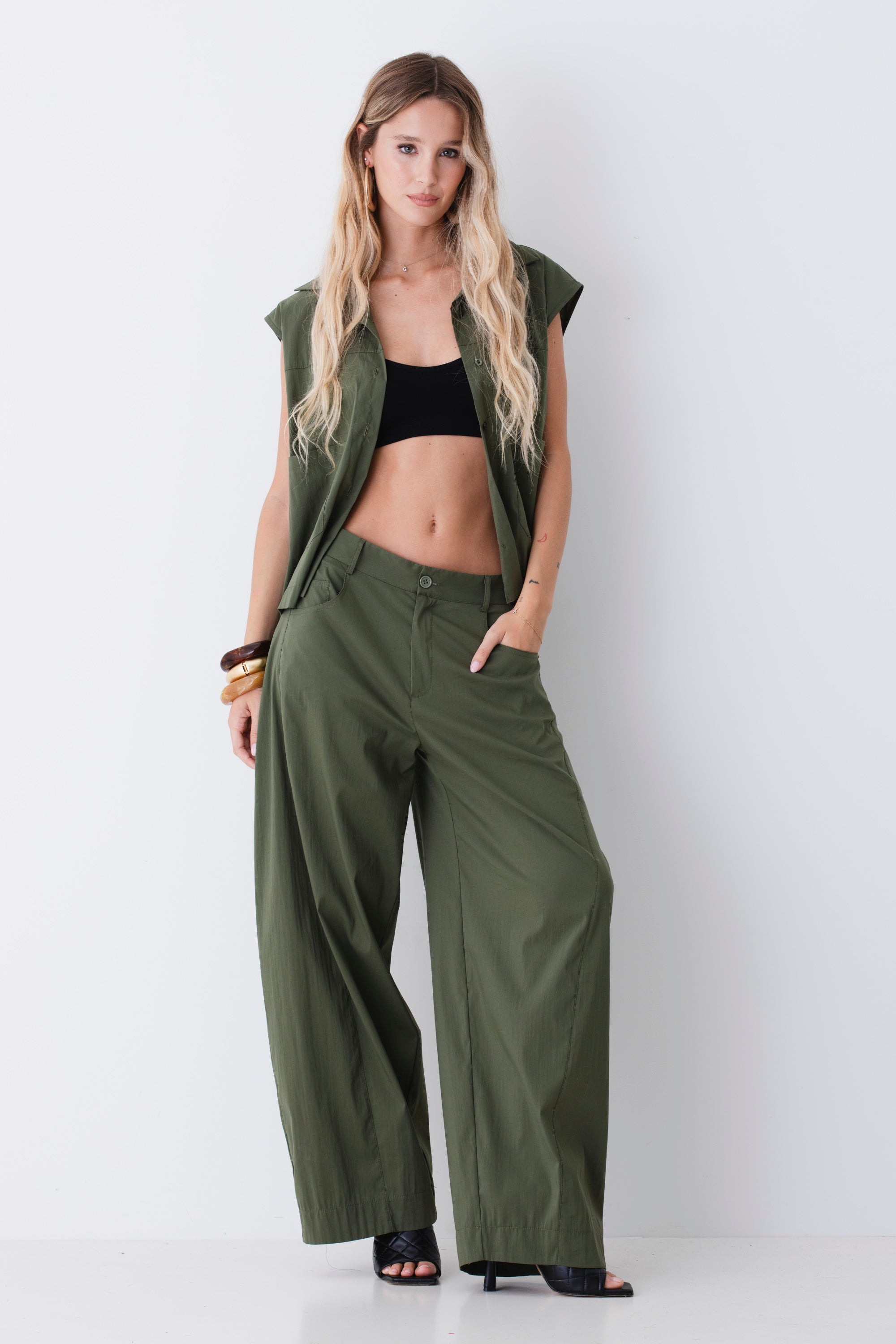 Camicia stile military in misto cotone - PE26